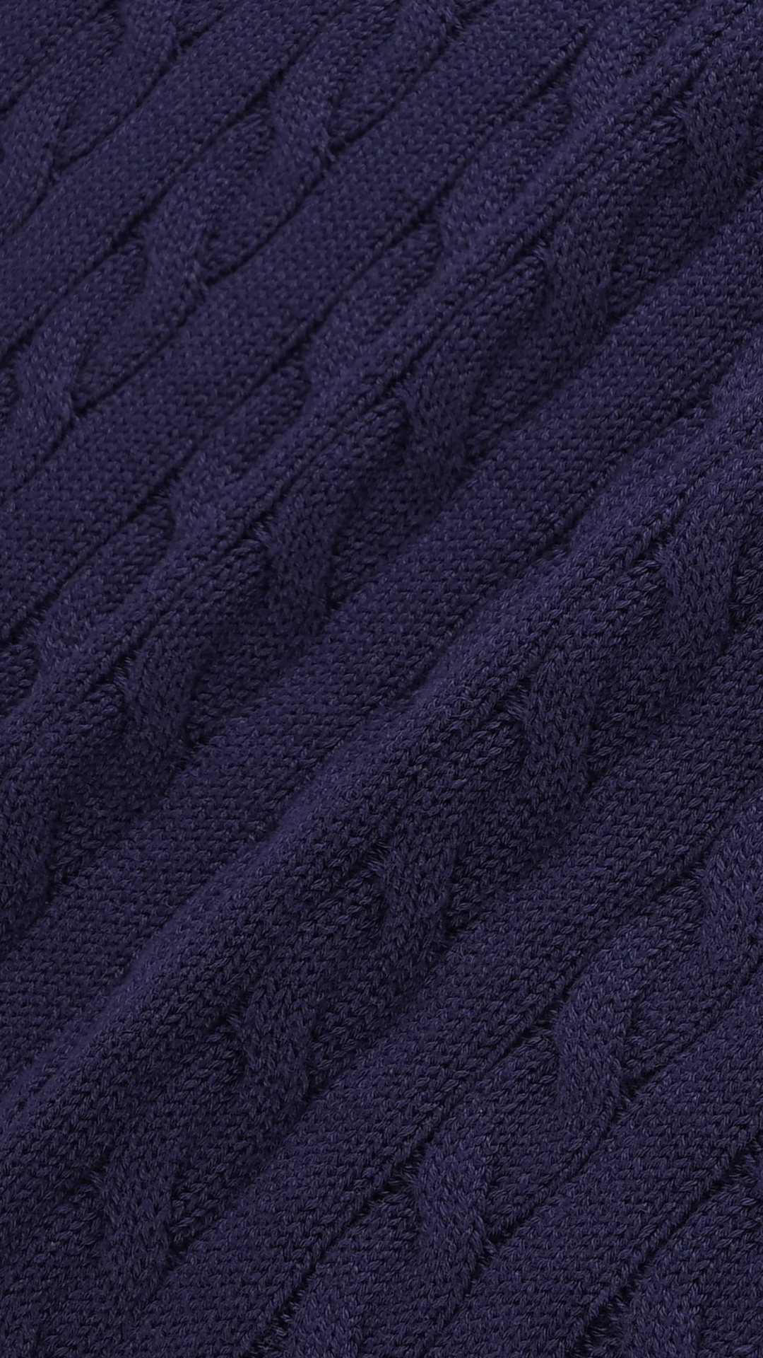Sporty & Rich NY Crest V-Neck Cable Sweater in Light Navy/Ecru