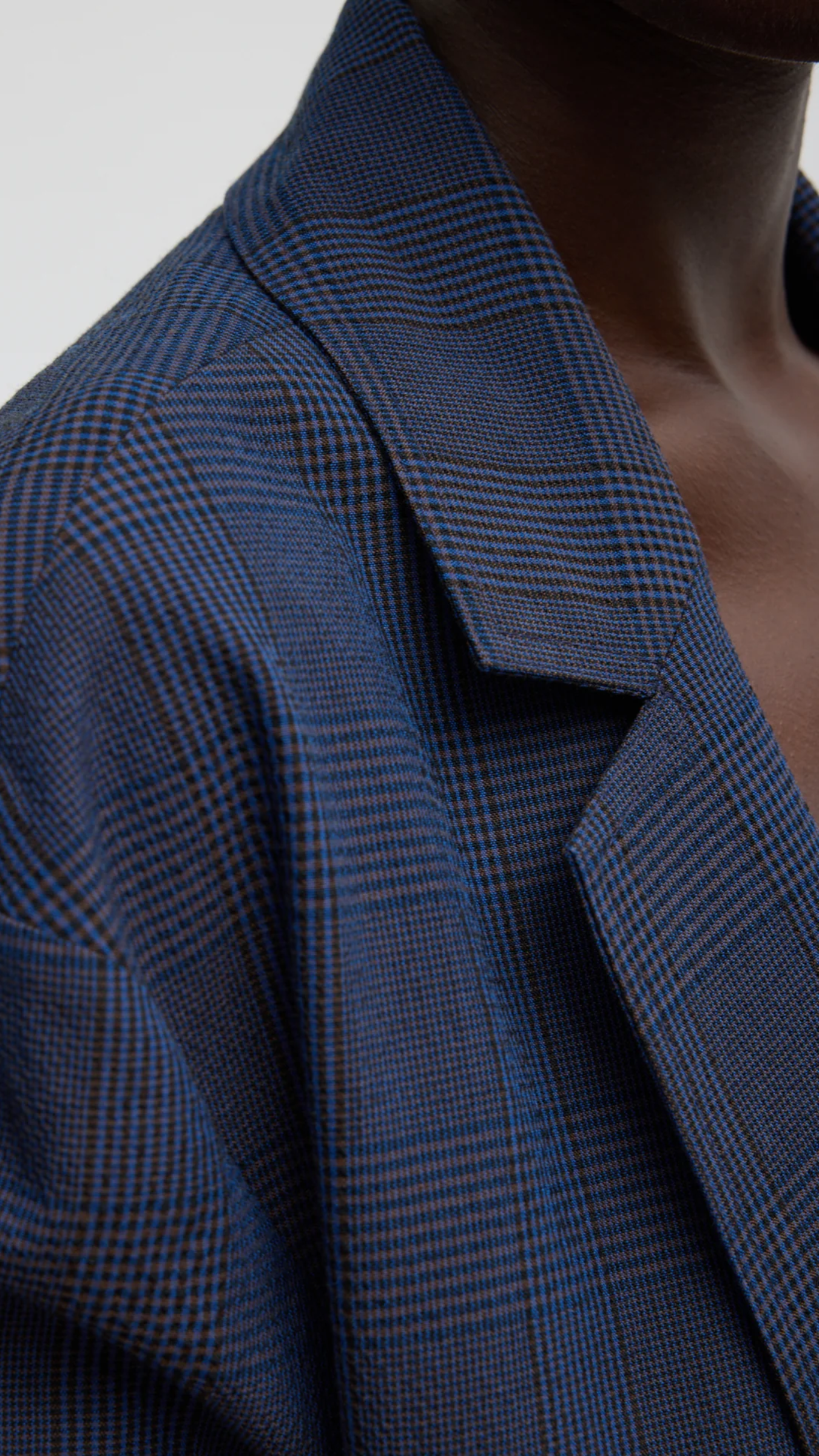 Tibi Menswear Crepon Liam Blazer in Navy Multi