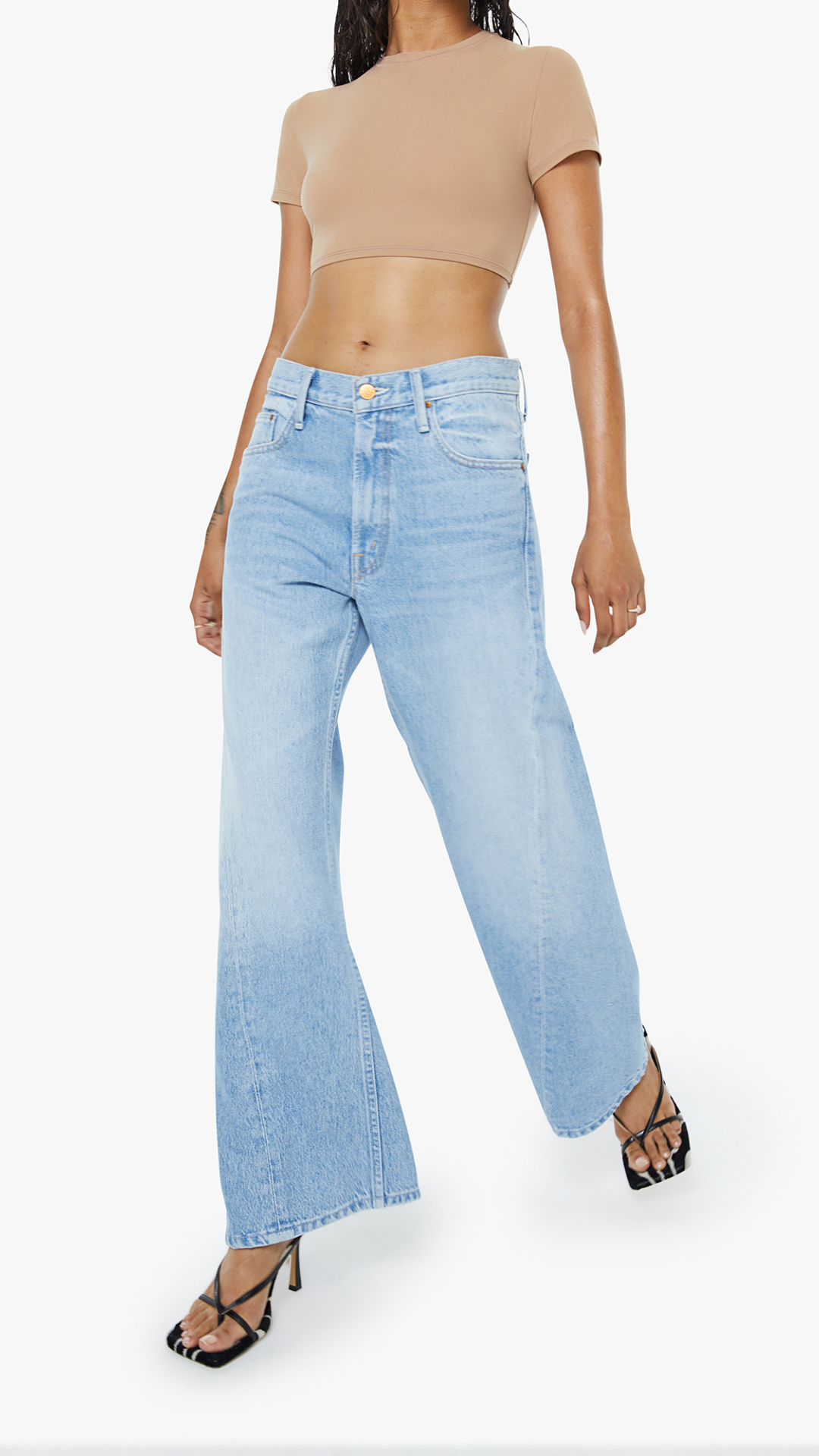 Mother PETITES The Lil Lemon Twist Sneak Jean in Munchies