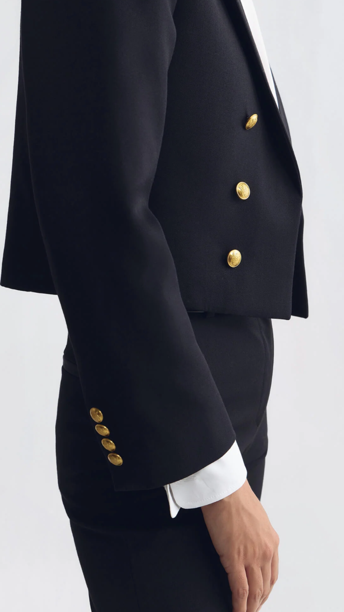 Nili Lotan Josephine Shrunken Wool Jacket in Black