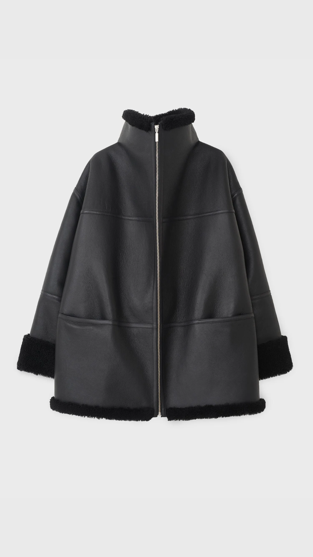 Toteme Signature Shearling Jacket in Black