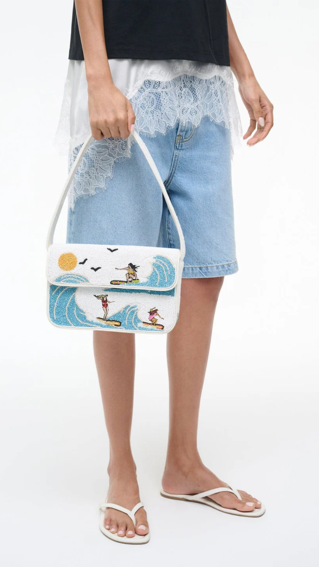 Staud Tommy Beaded Bag in Surf Babes