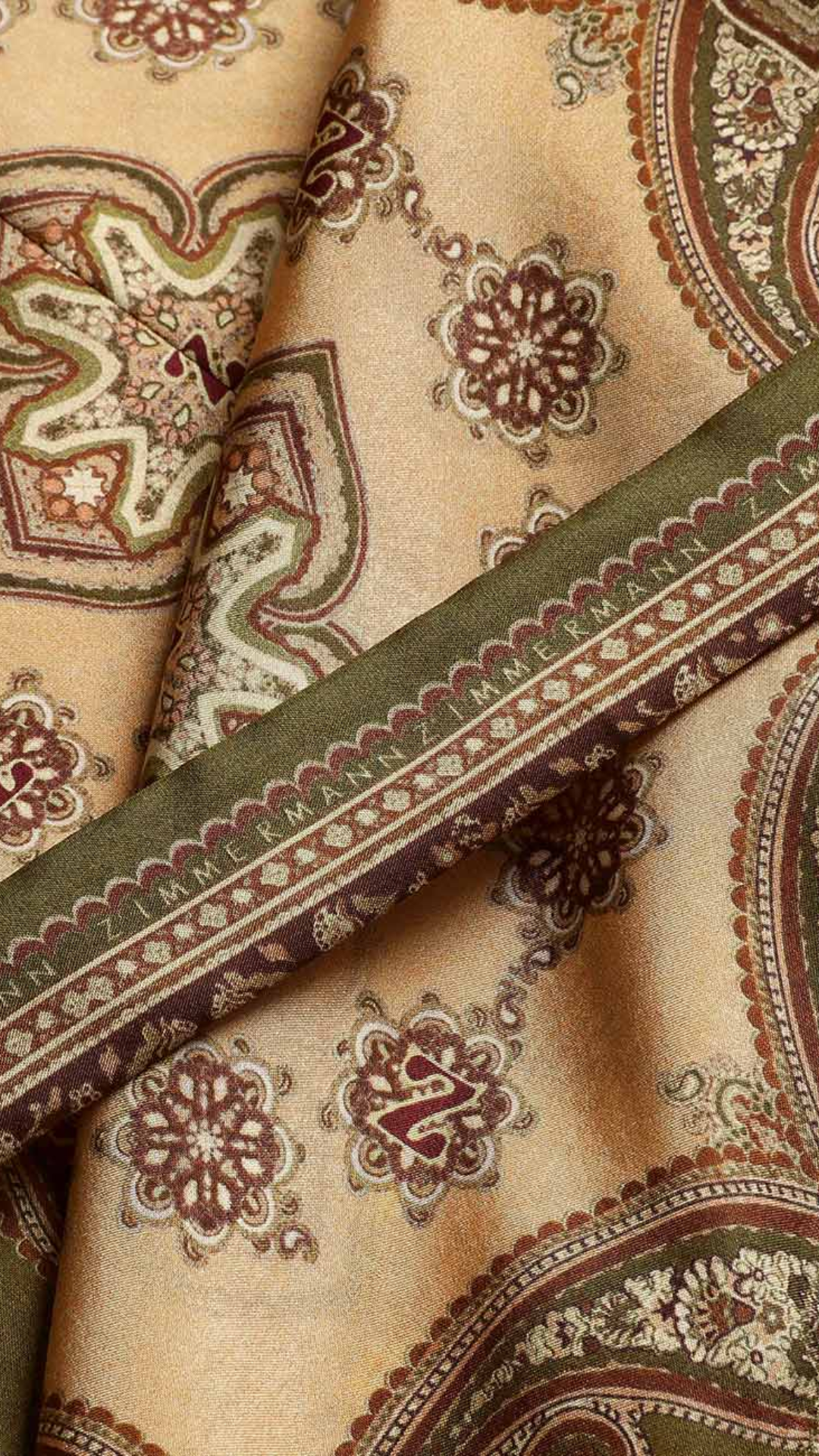 Zimmermann Mahon Tunic Midi Dress in Olive Paisley