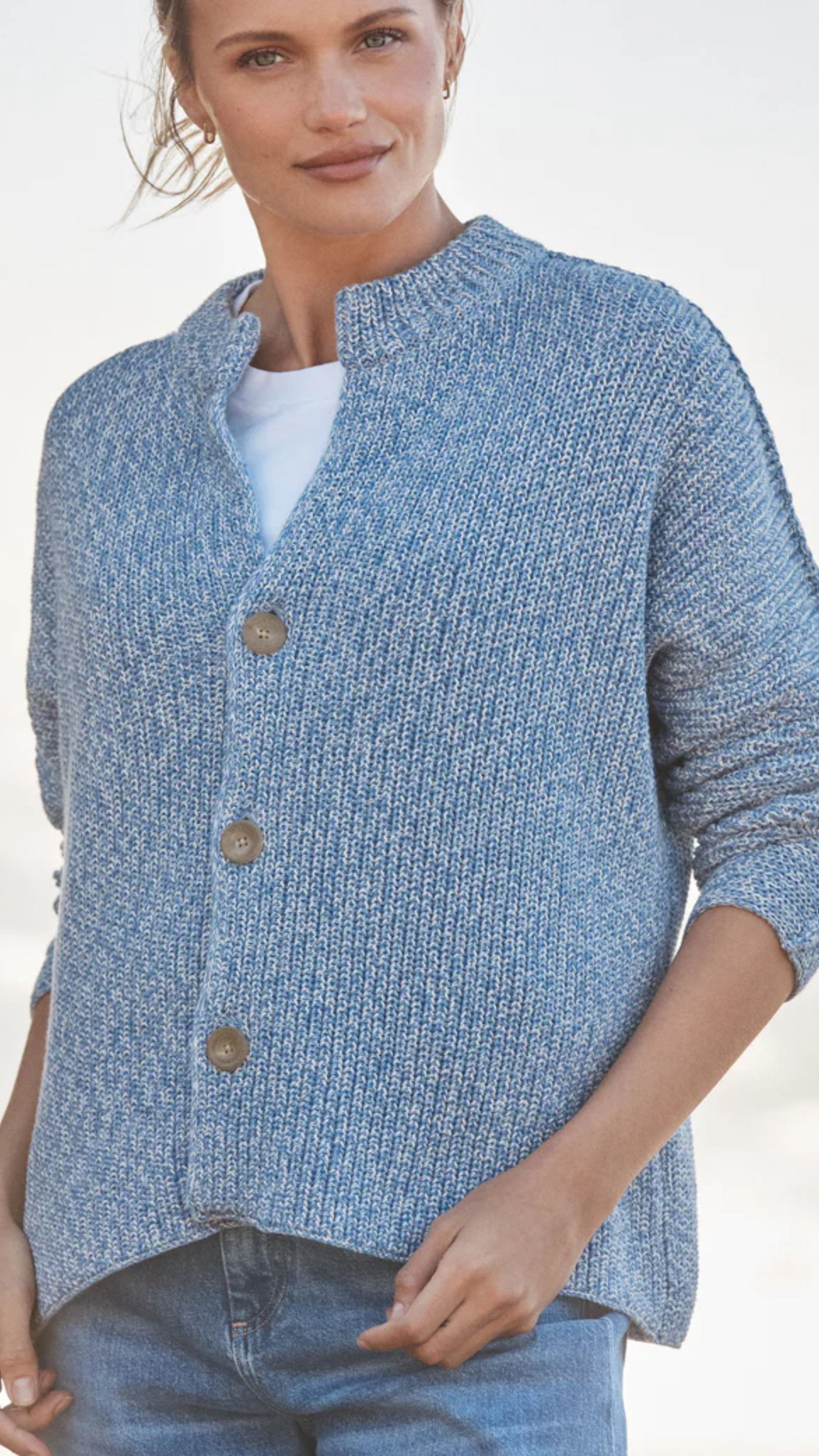 Frank & Eileen Montecito Cardigan in Coast