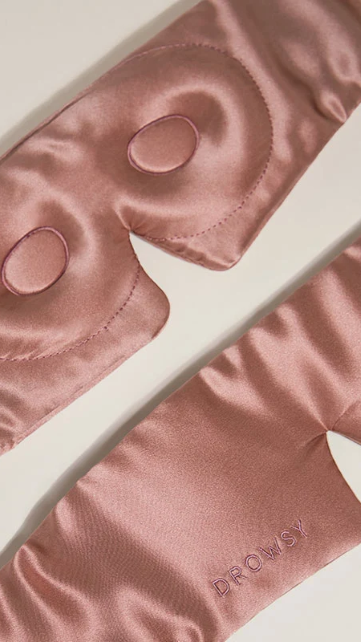 Drowsy Damask Eyelash Protecting Silk Sleep Mask in Rose