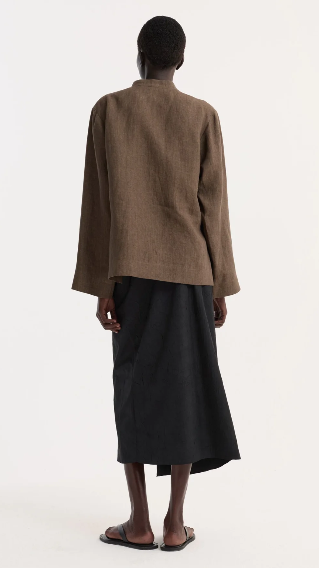 Róhe Sarong Textured Skirt in Black