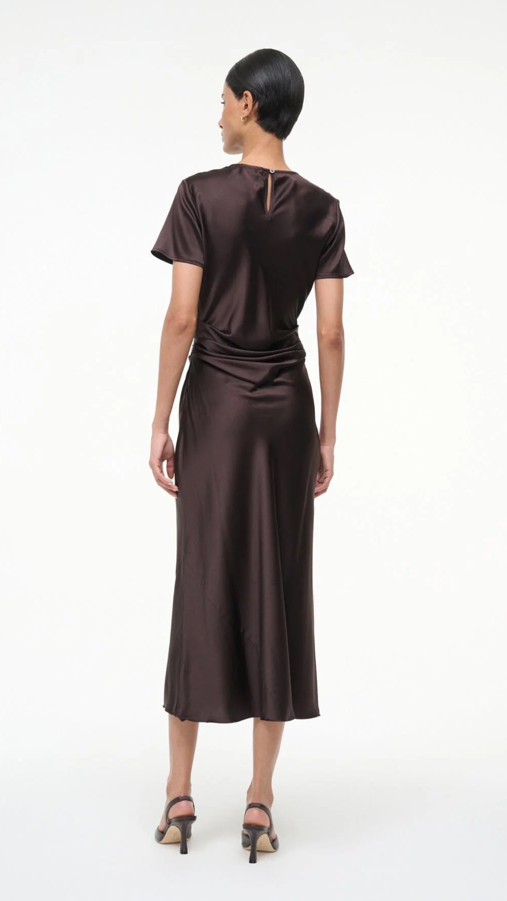 Staud Marcel Silk Dress in Earth