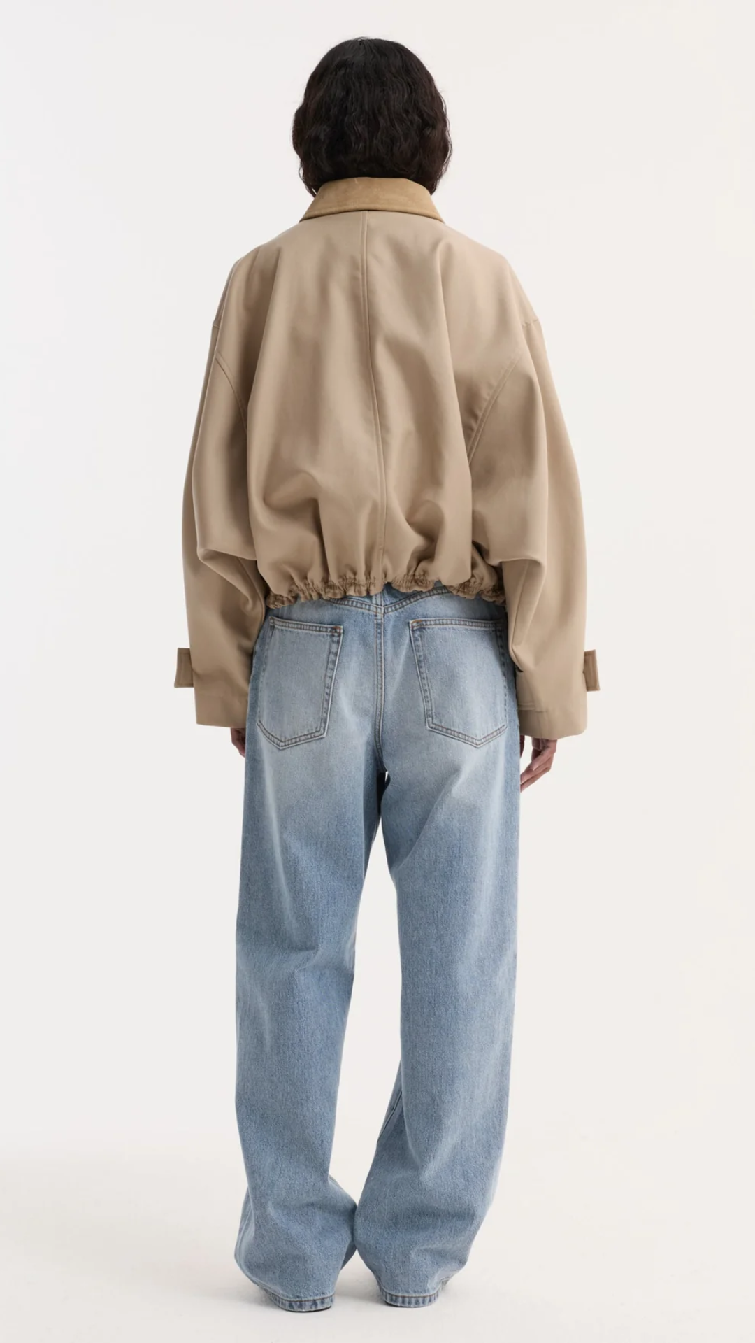 Róhe Suede Collar Blouson Jacket in Sand