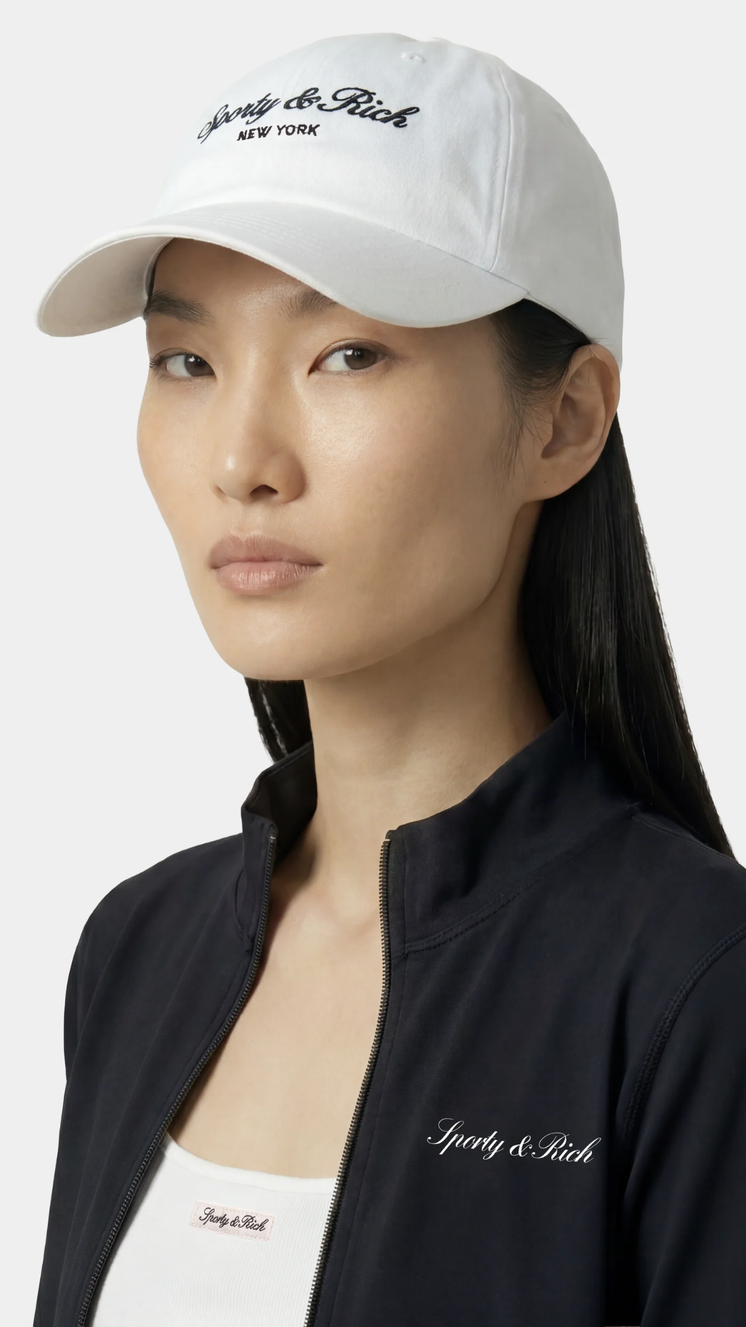 Sporty & Rich Signature NY Hat in White