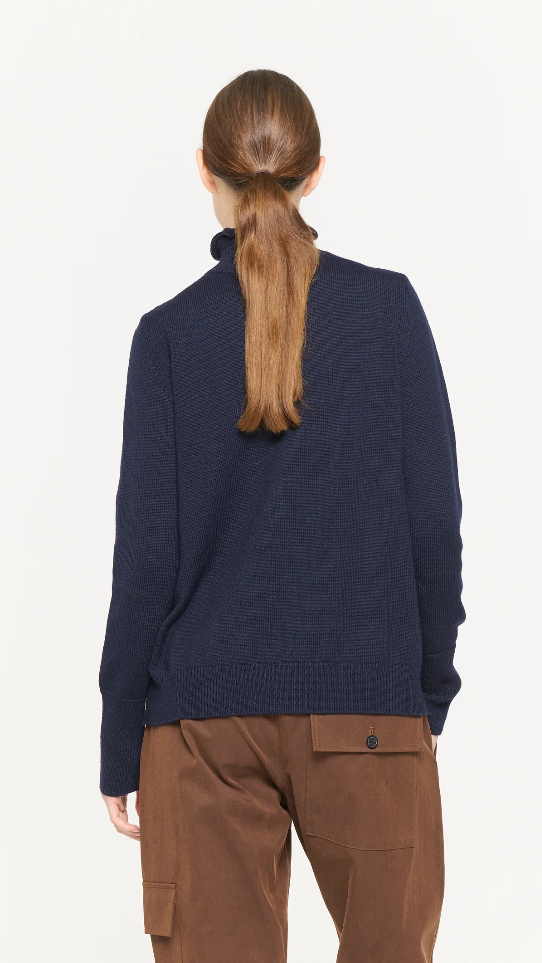 Plan C L/S Polo Shirt with Zipper in Dark Blue