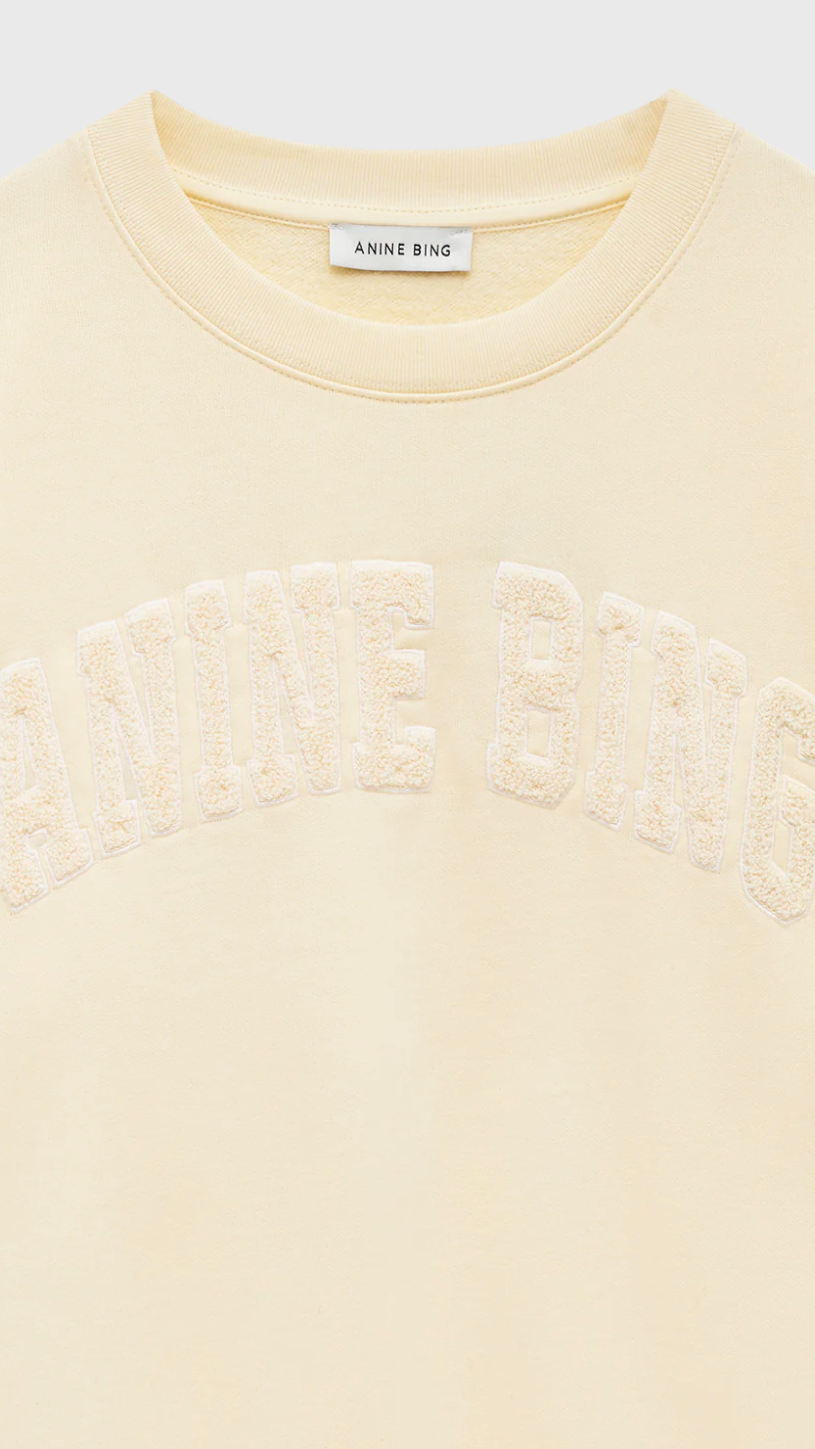 Anine Bing Harry Shrunken Sweatshirt in Butter Yellow