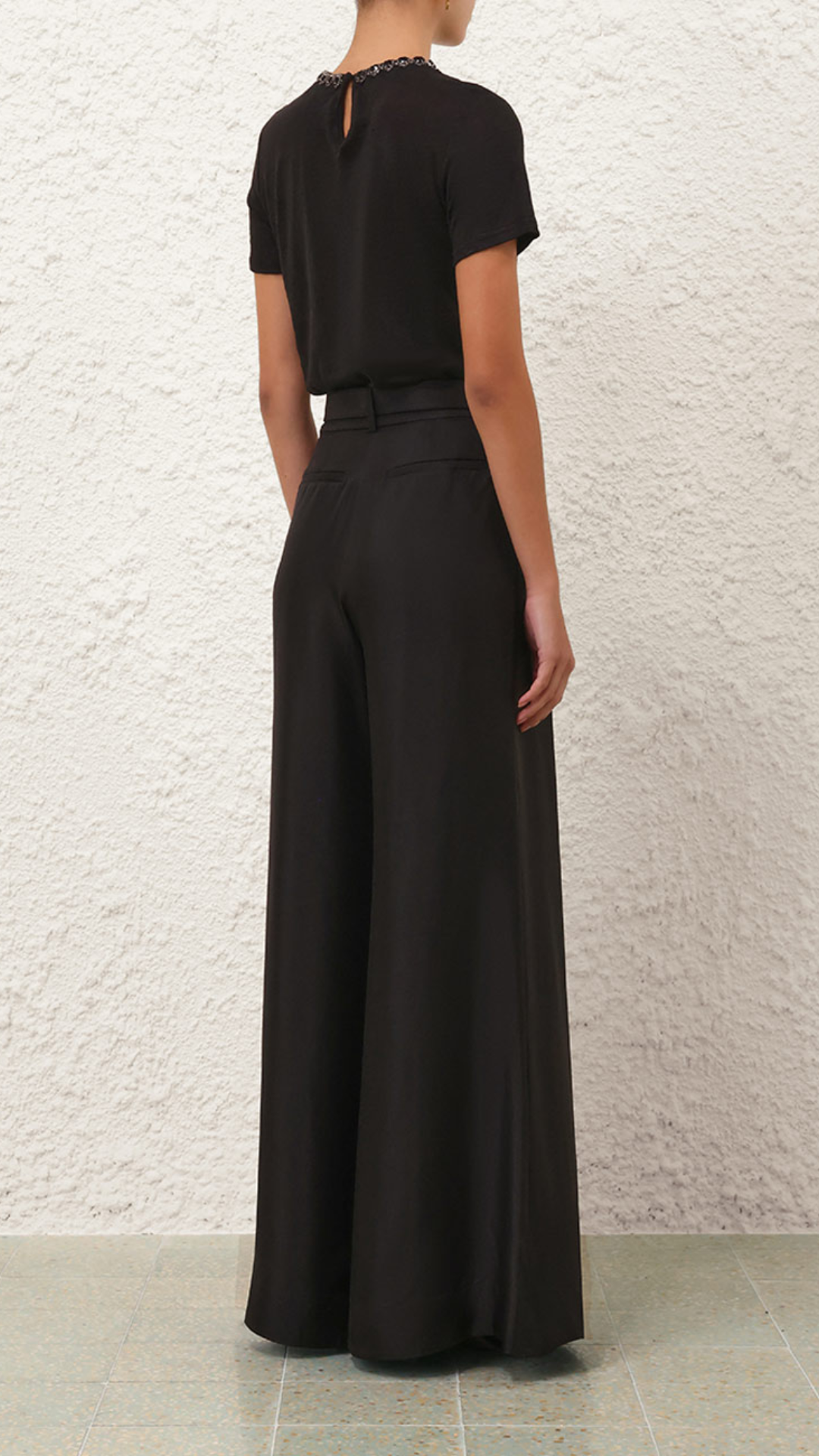 Zimmermann Embellished Tee in Black