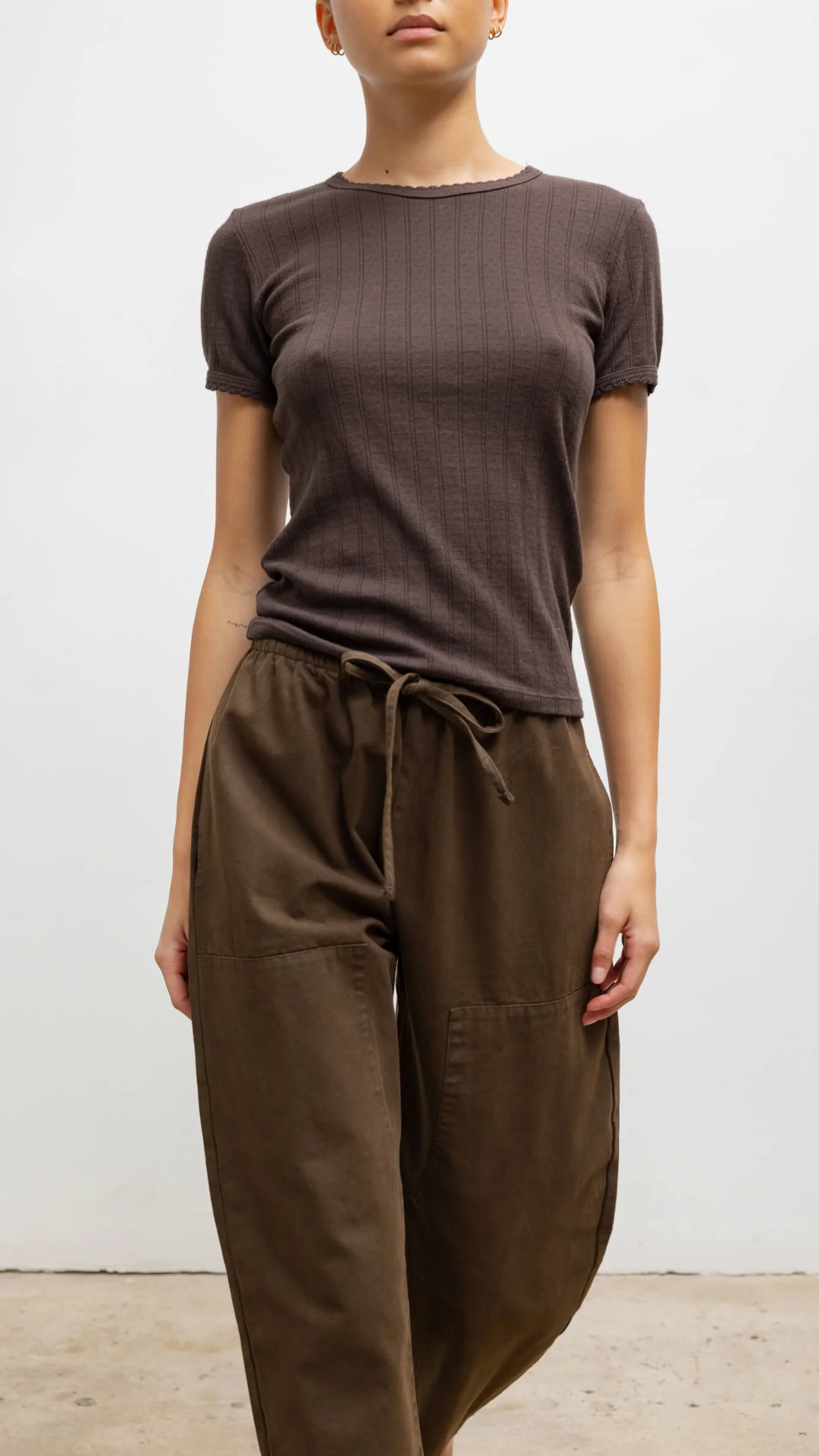 LESET Pointelle Slim Fit Tee