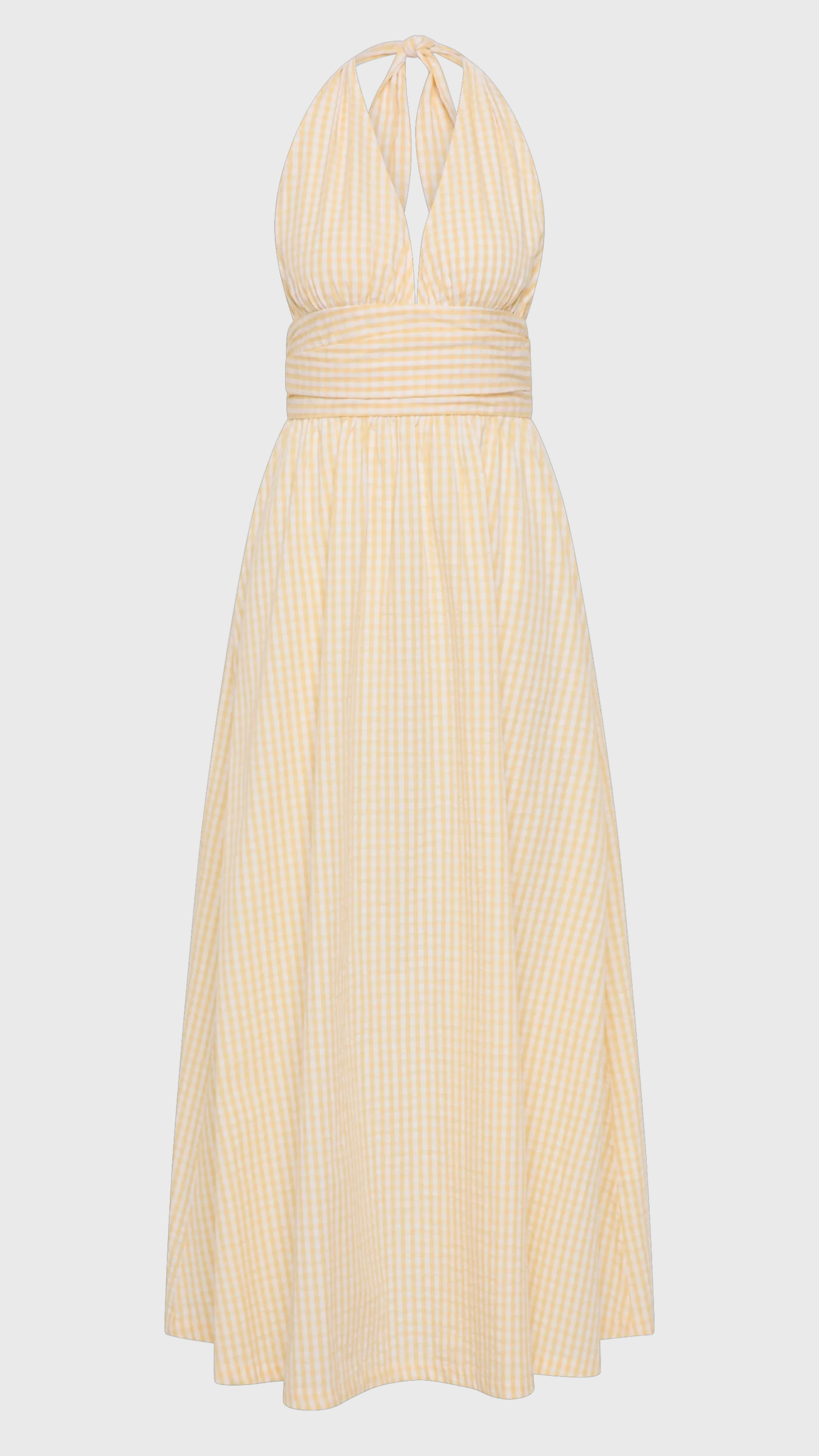 Faithfull Lido Maxi Dress in Butter Textured Gingham
