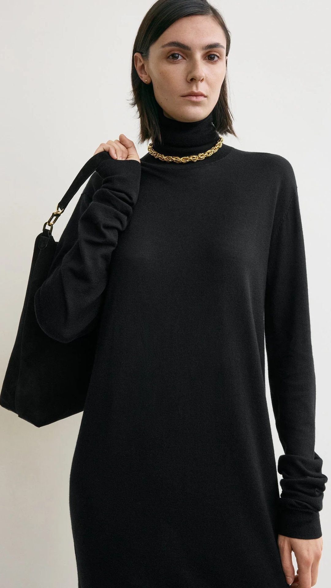 Toteme Turtleneck Dress in Black