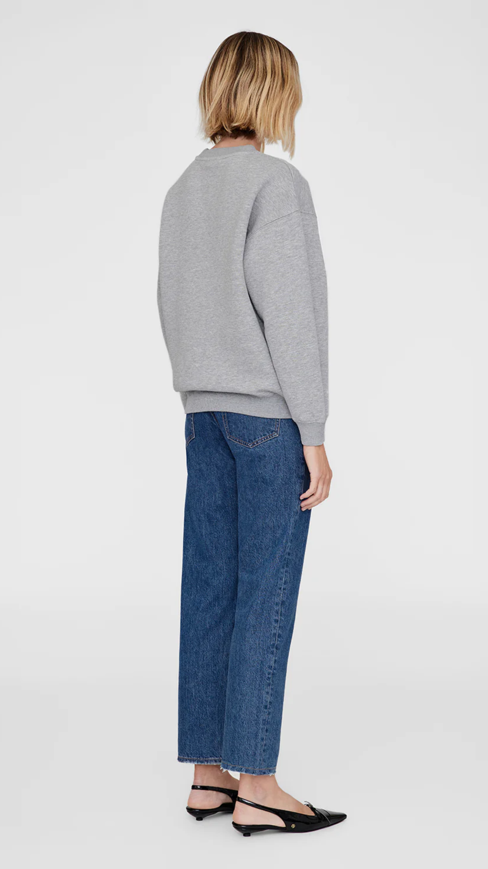 Anine Bing Spencer Sweatshirt in Heather Grey