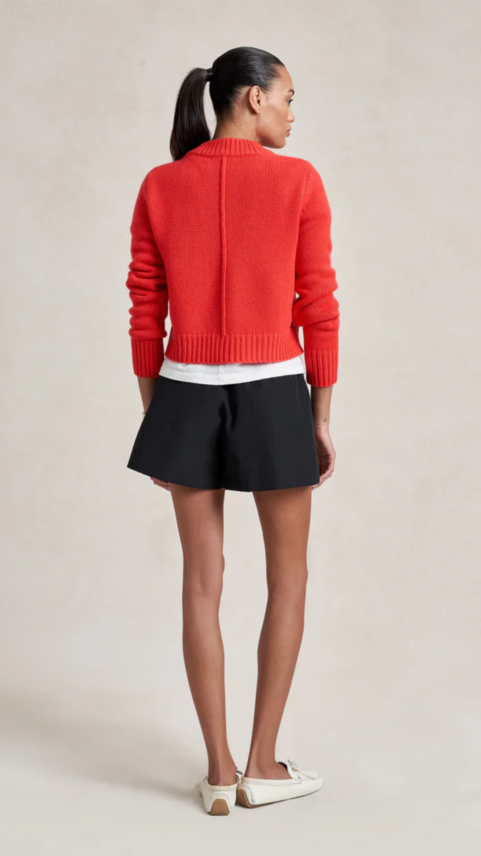 La Ligne Solid Mini Marin Sweater in Coral