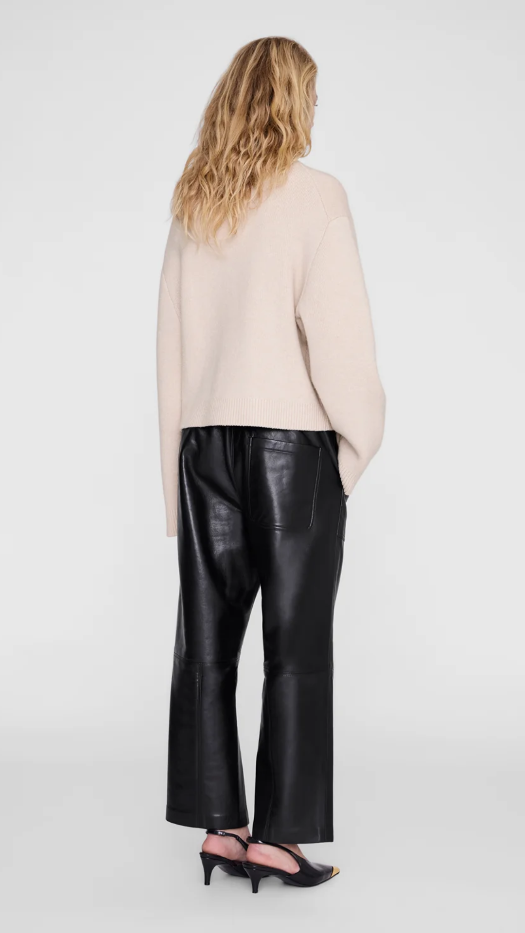 Anine Bing Billy Recycled Leather Pant in Black