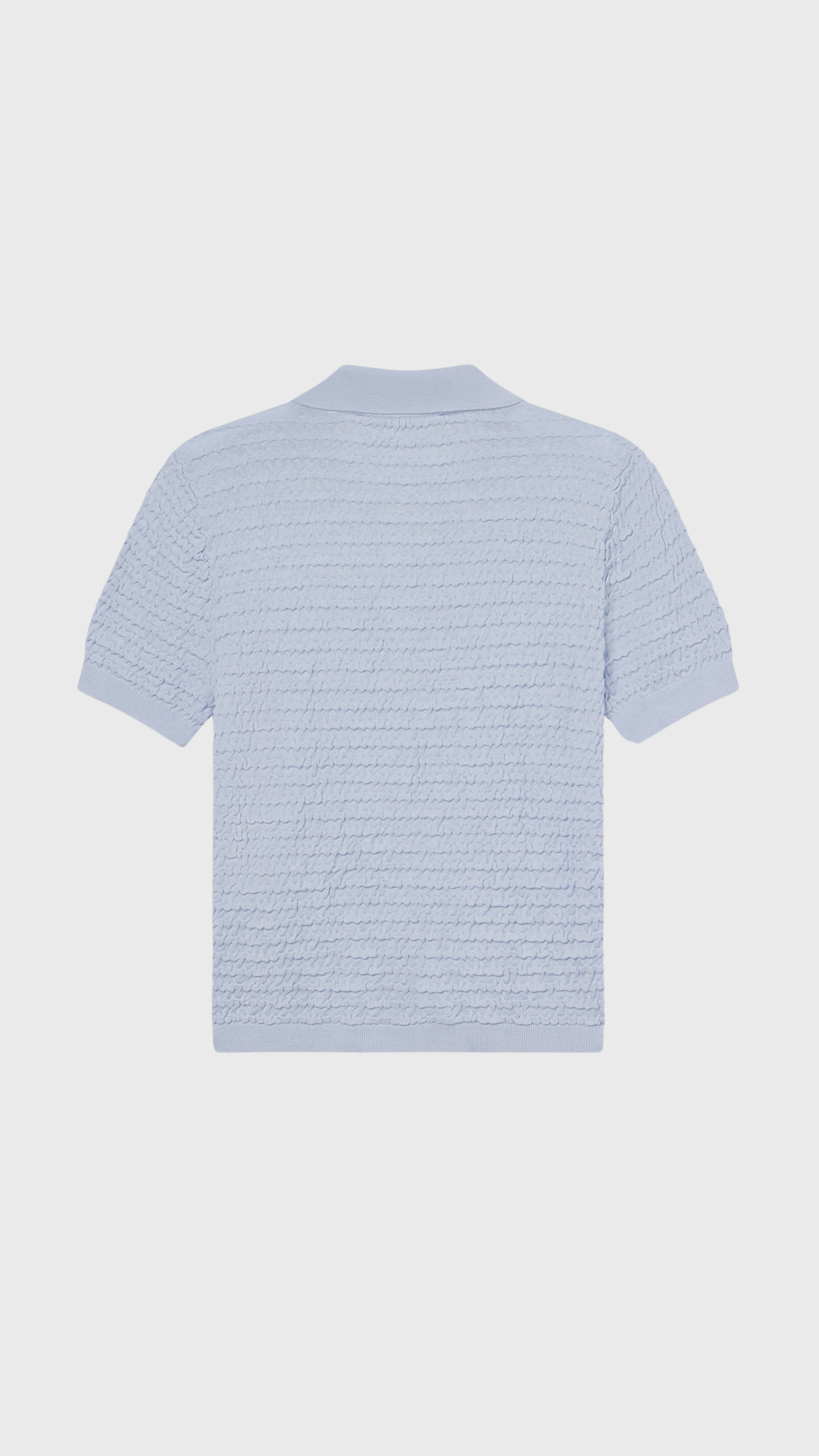 Frame Smocked Polo in Light Chambray