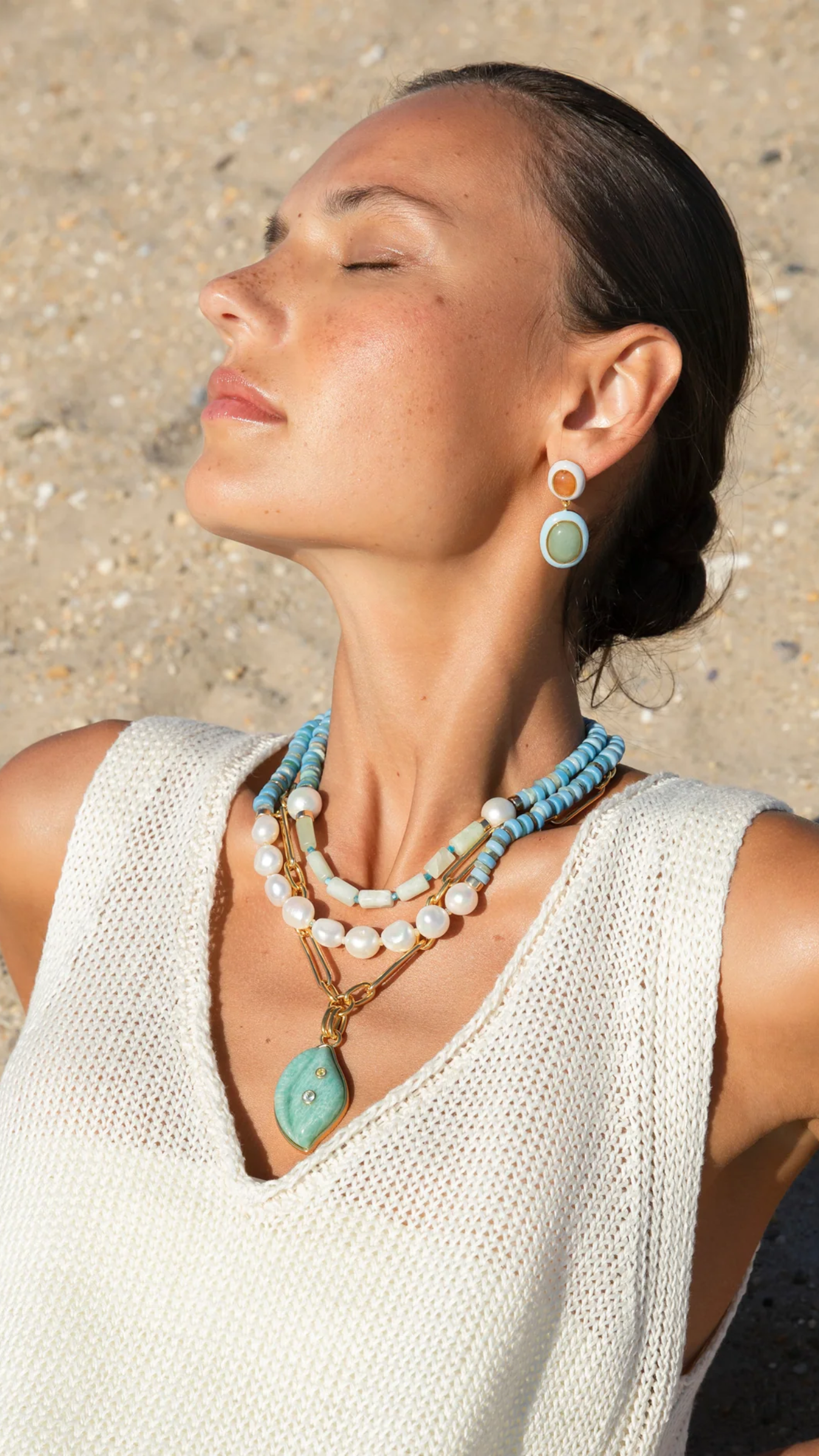 Lizzie Fortunato Papaya Earrings in Aventurine