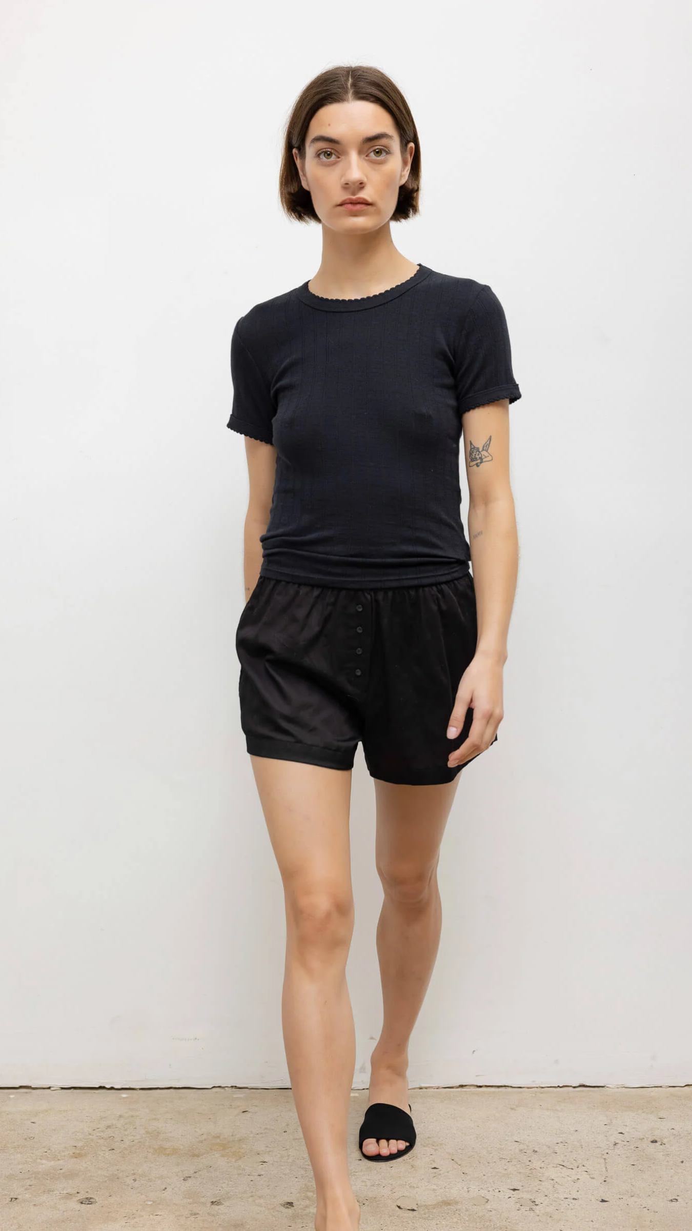 LESET Pointelle Slim Fit Tee