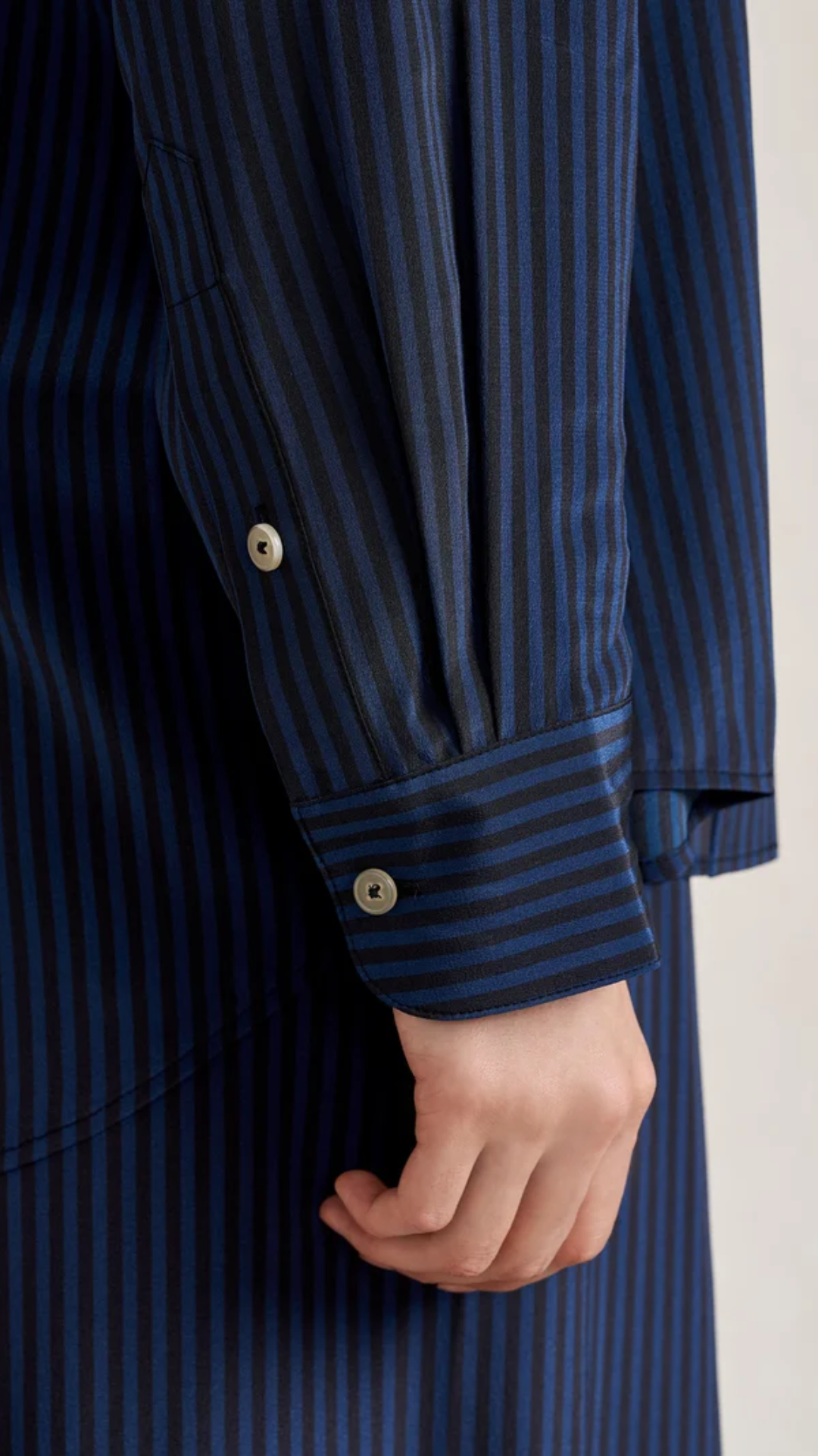 La Ligne Shelby Shirt in Navy Stripe