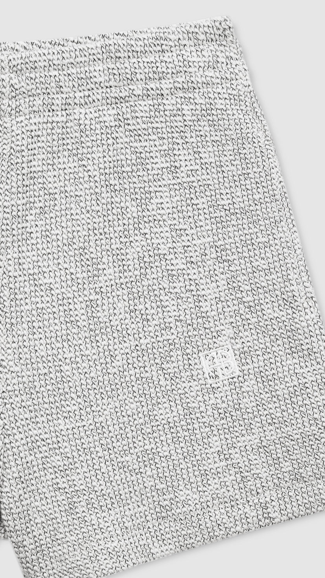 Anine Bing Kam Monogram Short in White/Black