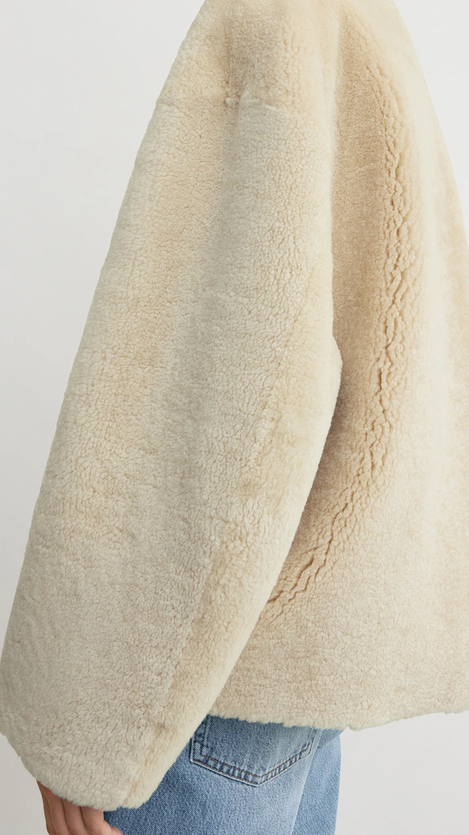 Toteme Teddy Shearling Jacket in Off White