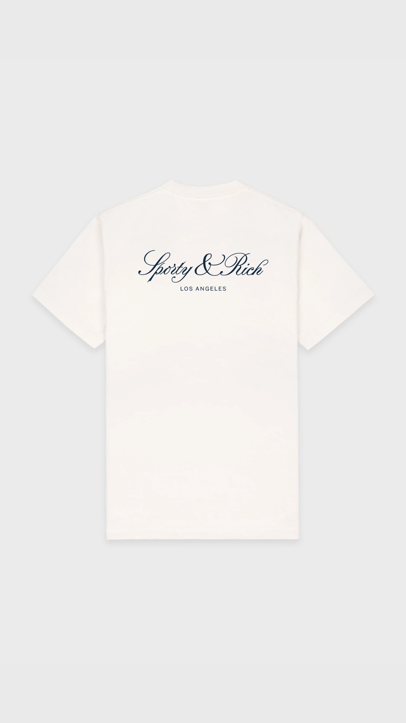 Sporty & Rich Vendome LA T-Shirt in Ecru/Navy