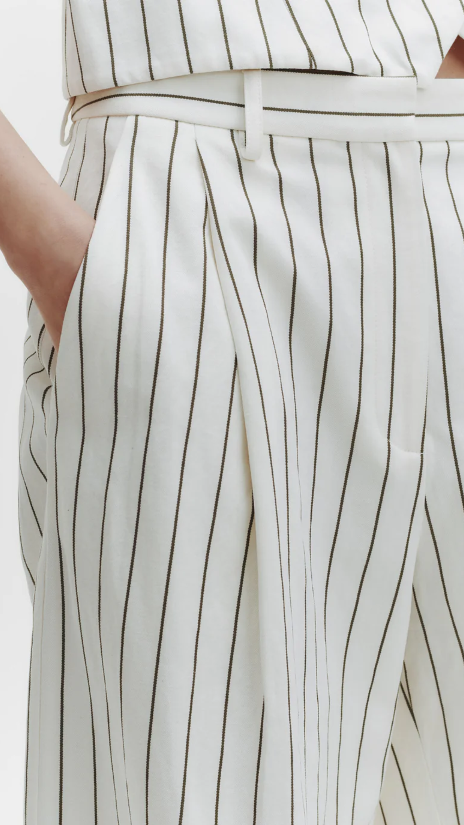 TWP Greenwich Avenue Pant in Ivory Chocolate