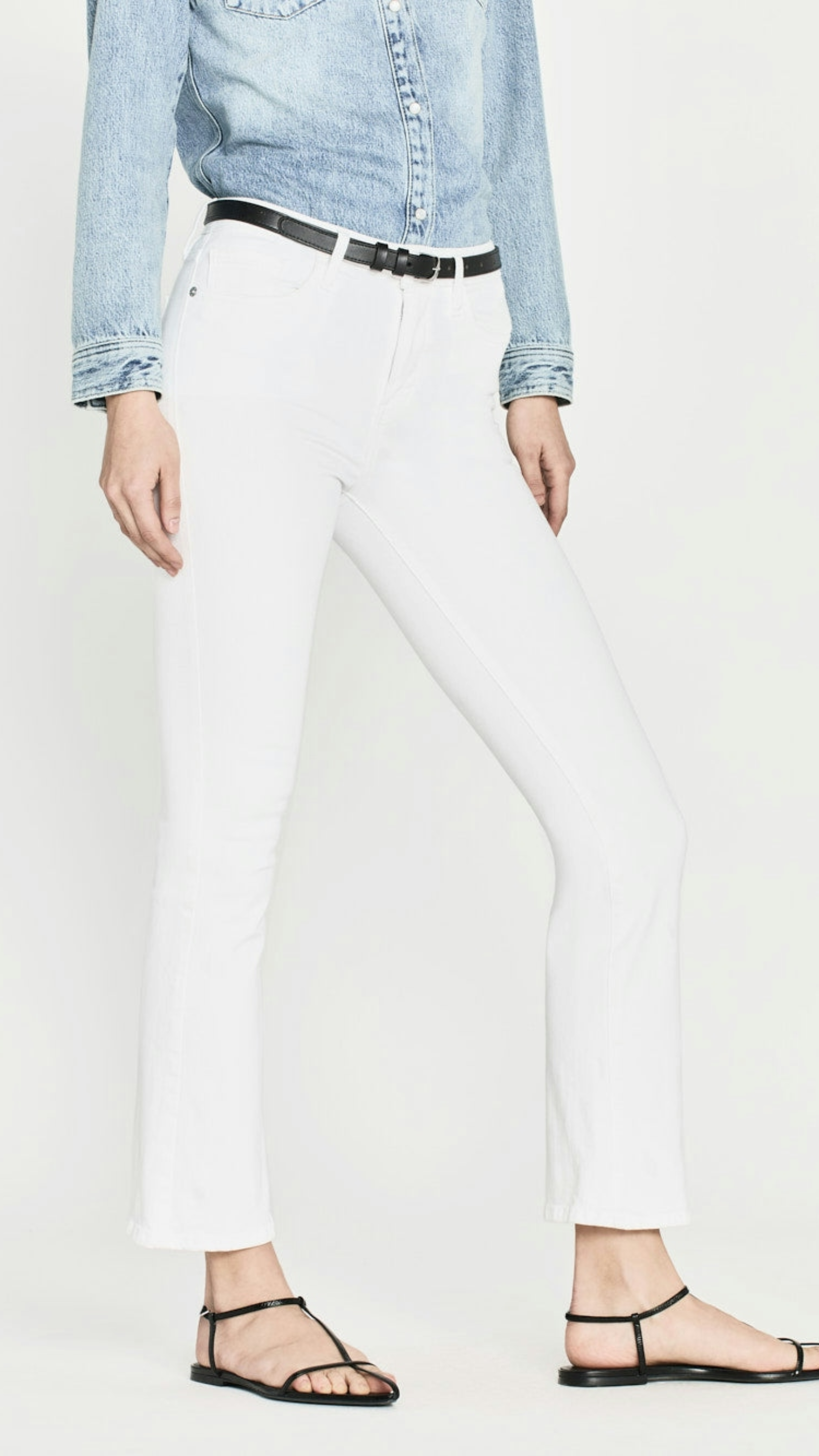 Frame Le Crop Mini Boot Jean in Blanc