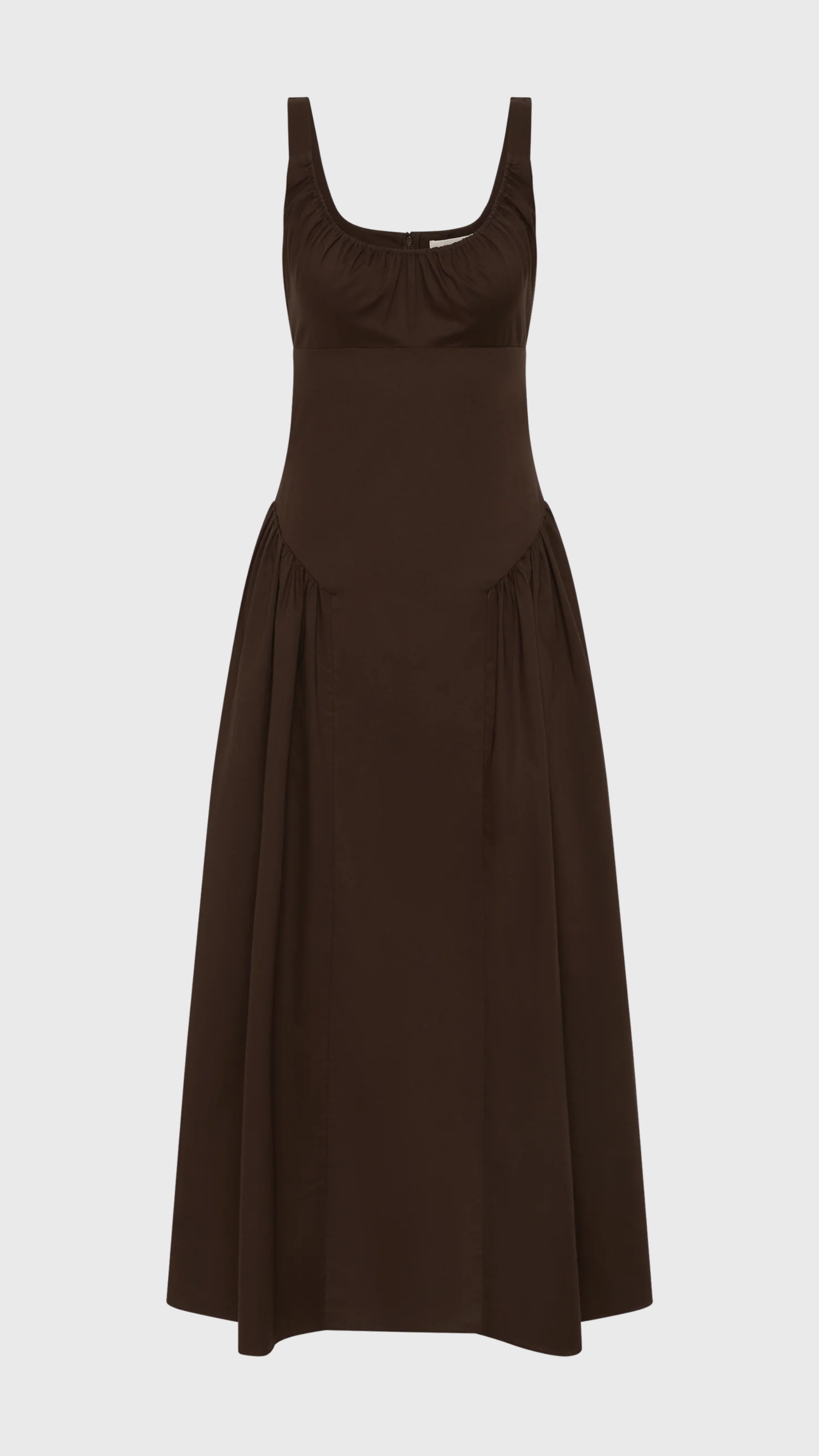 espresso midi dress TA3 Seamed Lushy Midi Dress - Espresso Shine - L