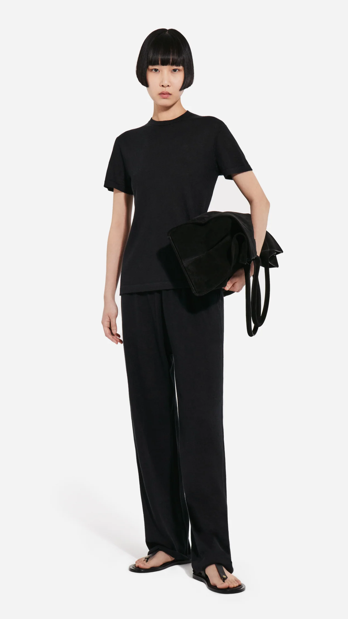 CO Fine Cashmere Pull Up Pant in Black