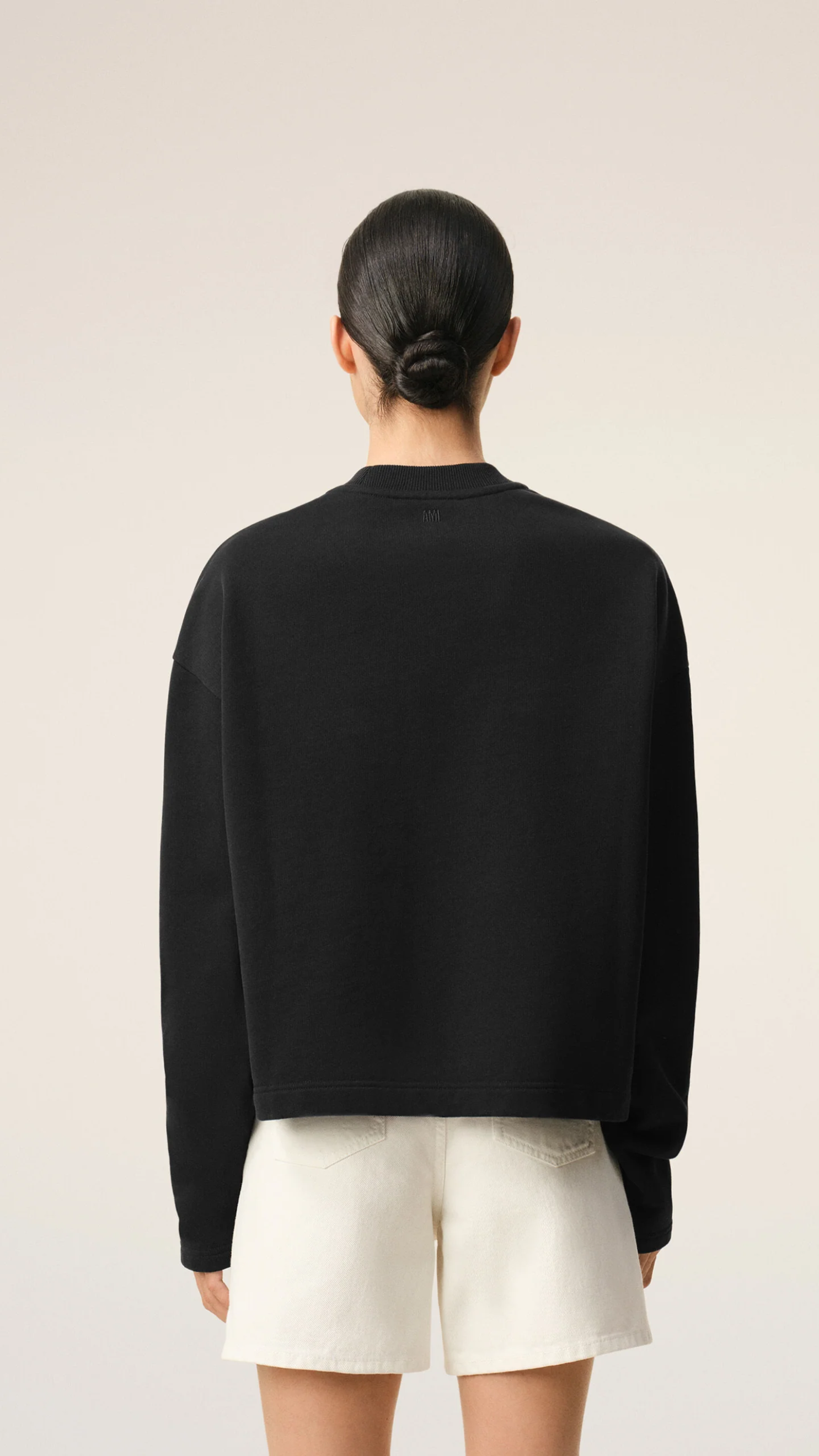 Ami Contrast De Coeur Sweatshirt in Black