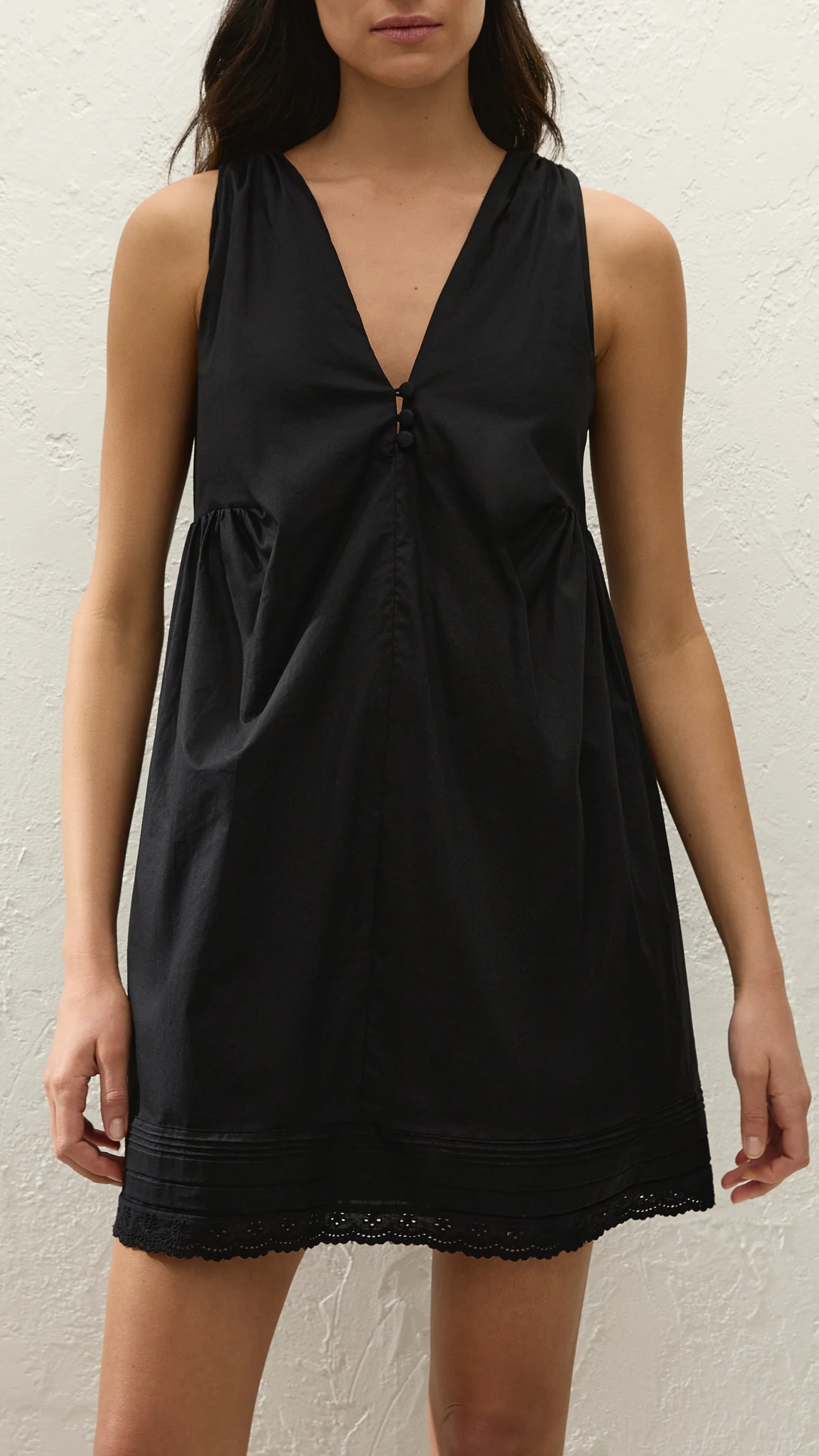 Faithfull Dion Mini Dress in Fiore Lace Black