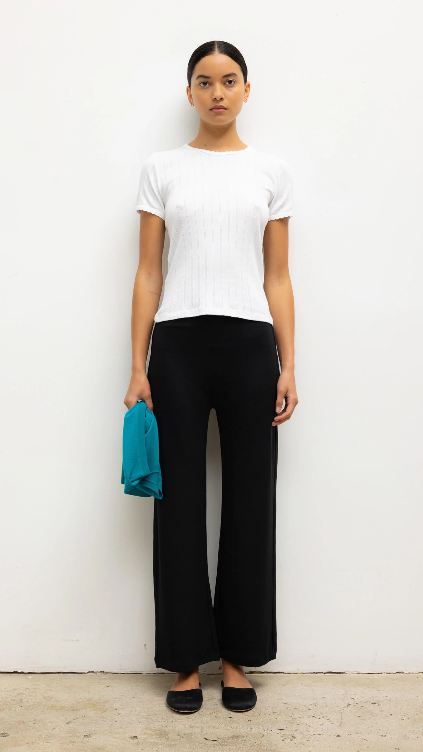 LESET Pointelle Slim Fit Tee