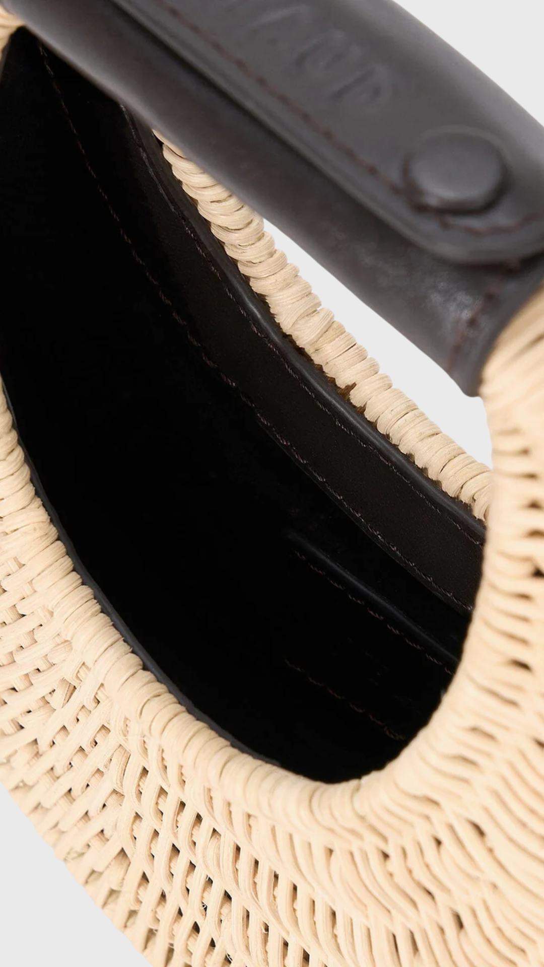 Staud Good Night Moon Wicker Bag in Natural