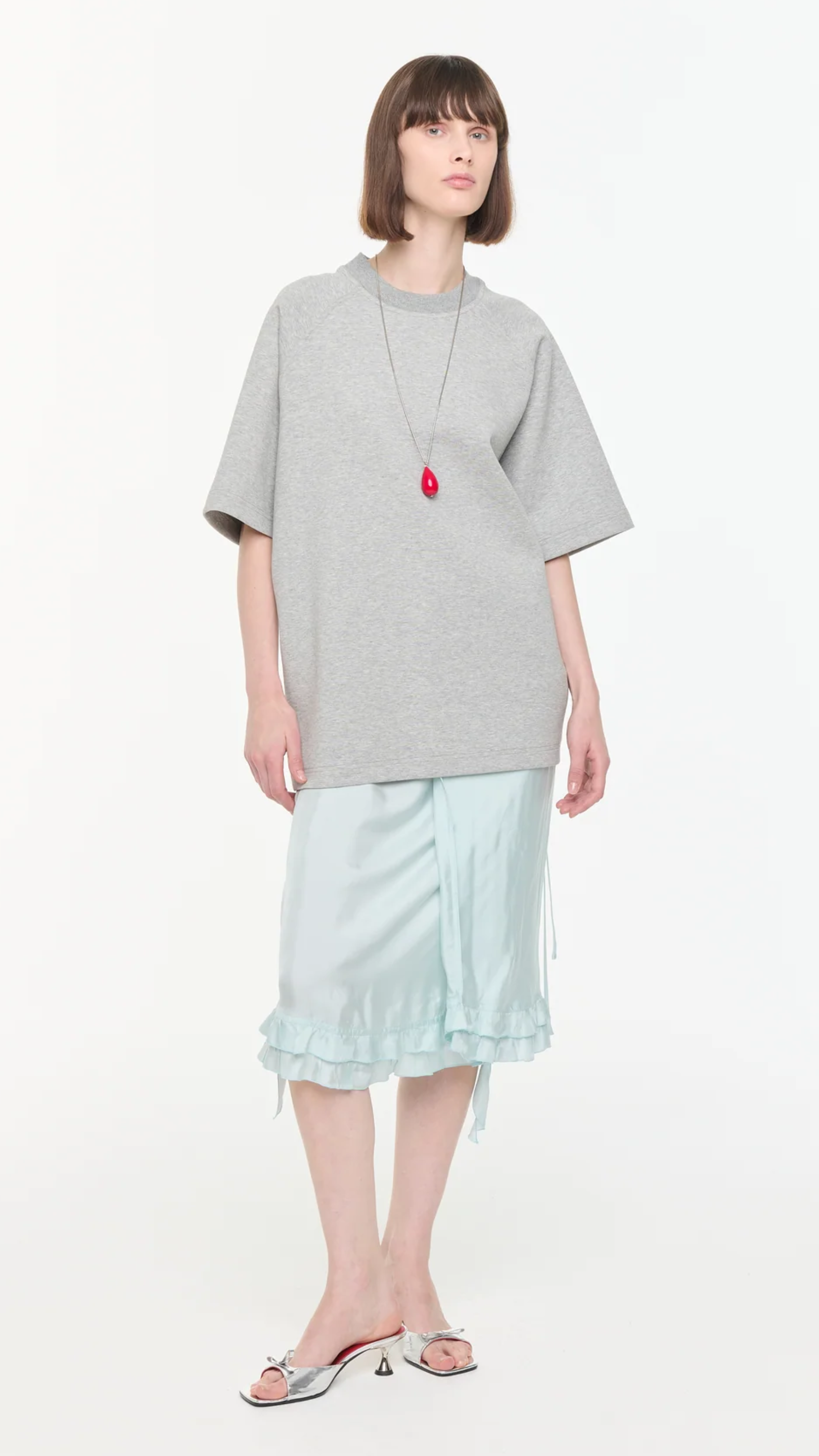 Plan C Short Sleeve Sweatshirt in Grey