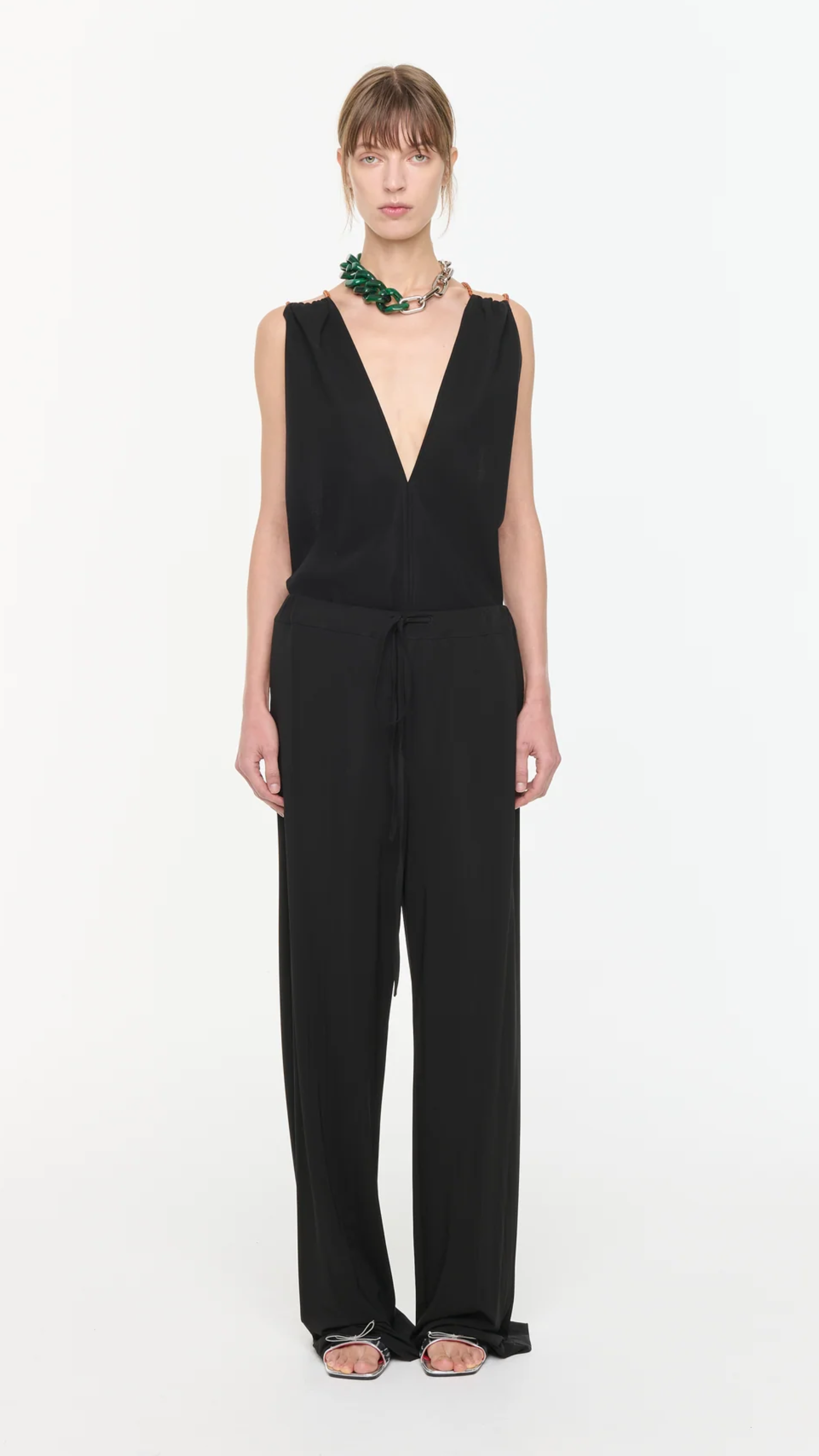 Plan C Viscose Pants in Black