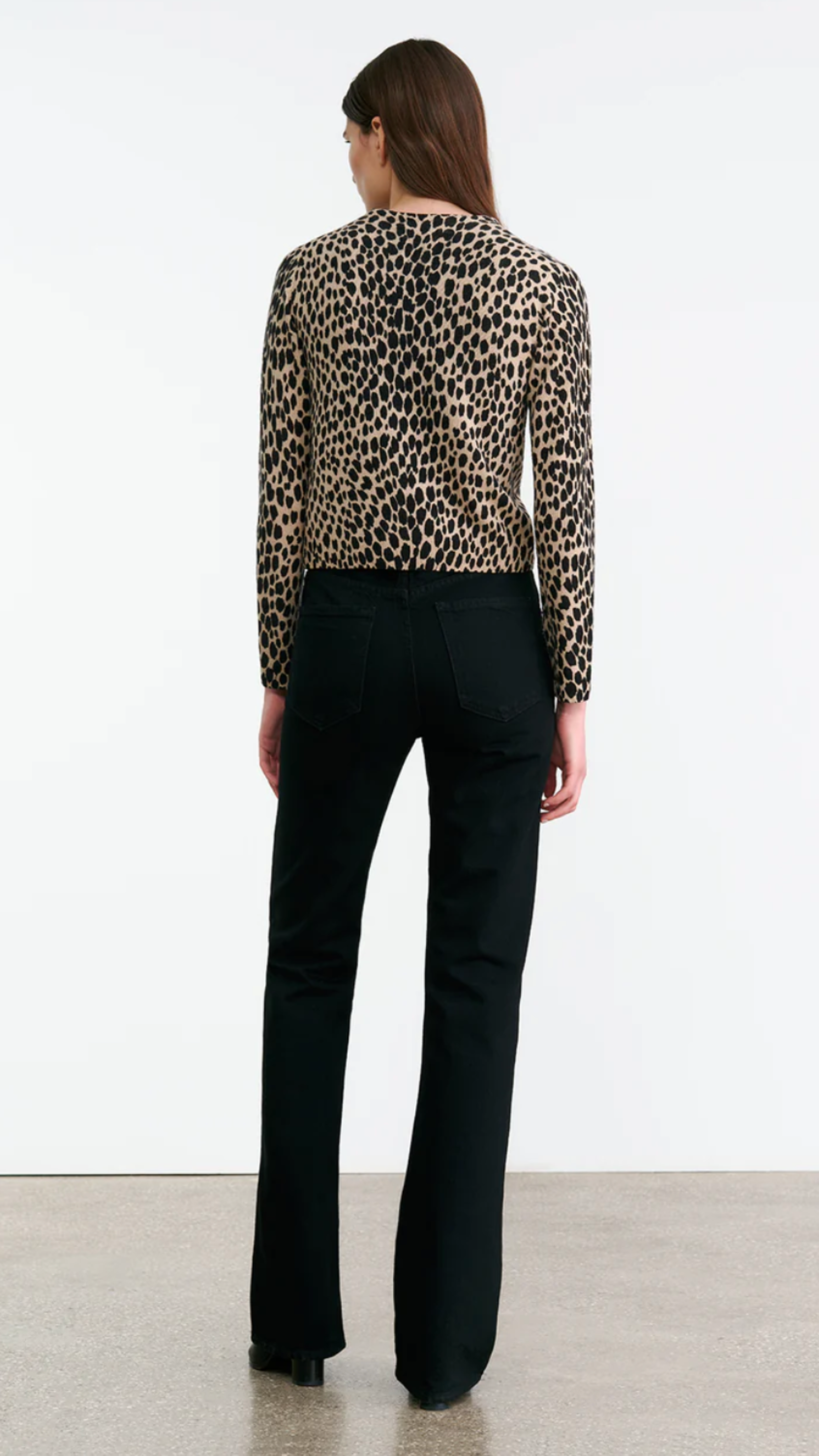 Nili Lotan Keelah Cardigan in Taupe Black Cheetah