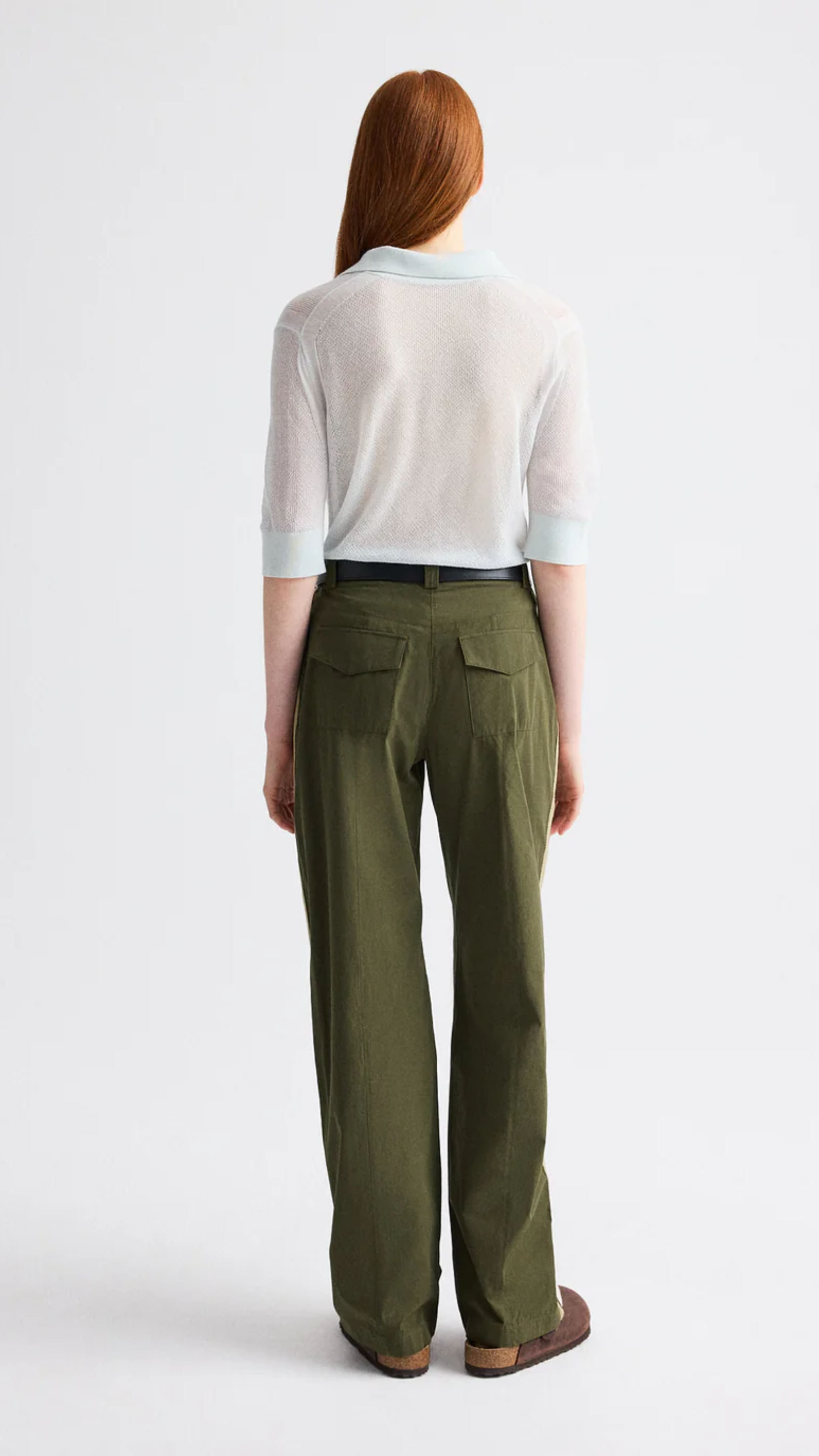 TWP Isabelle Vintage Washed Poplin Pant in Military