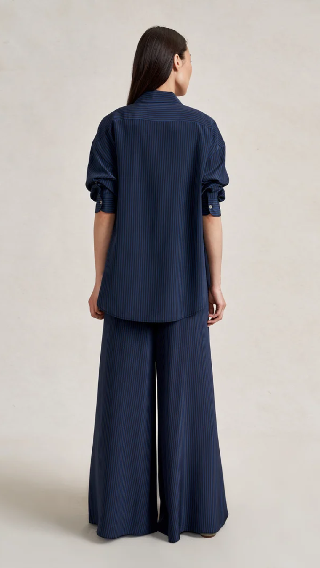 La Ligne Shelby Shirt in Navy Stripe