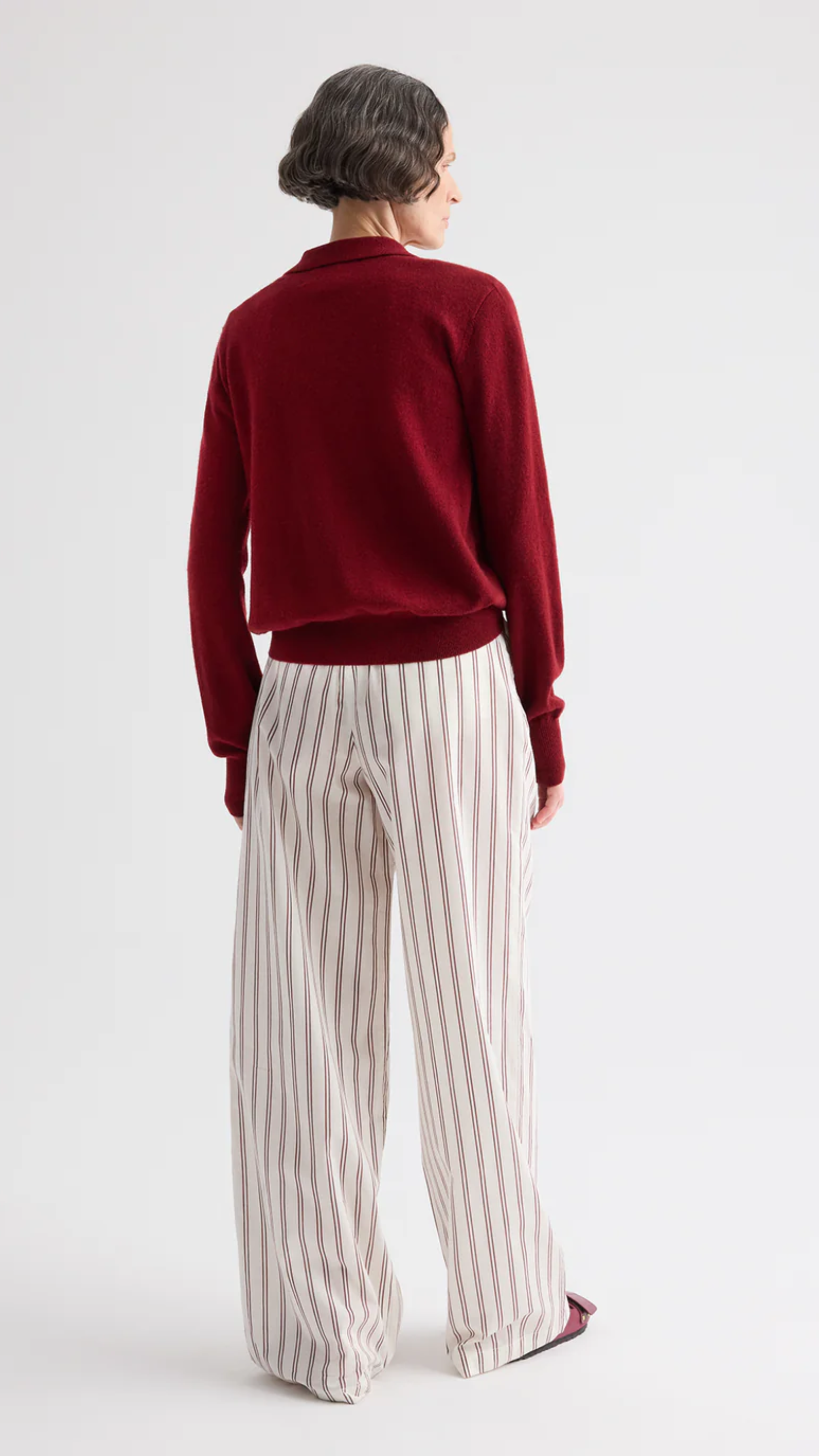TWP Uma Henley Cashmere Sweater in Karanda Red