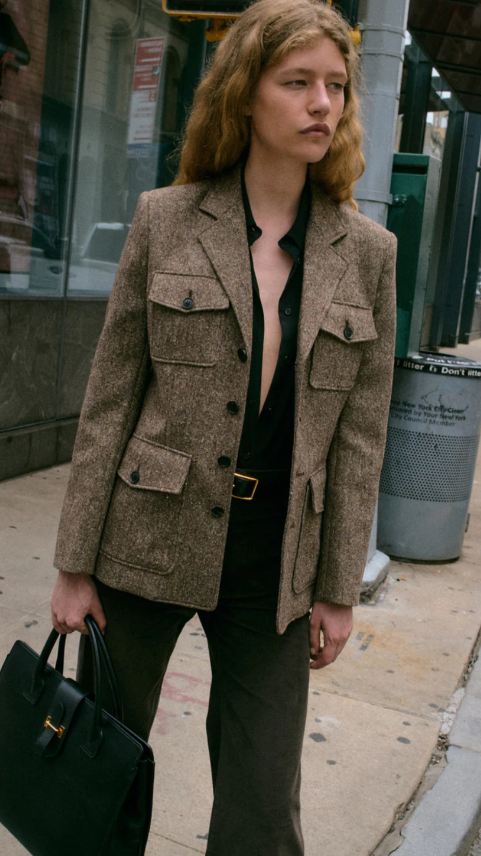 Nili Lotan Fleur Jacket in Brown Donegal
