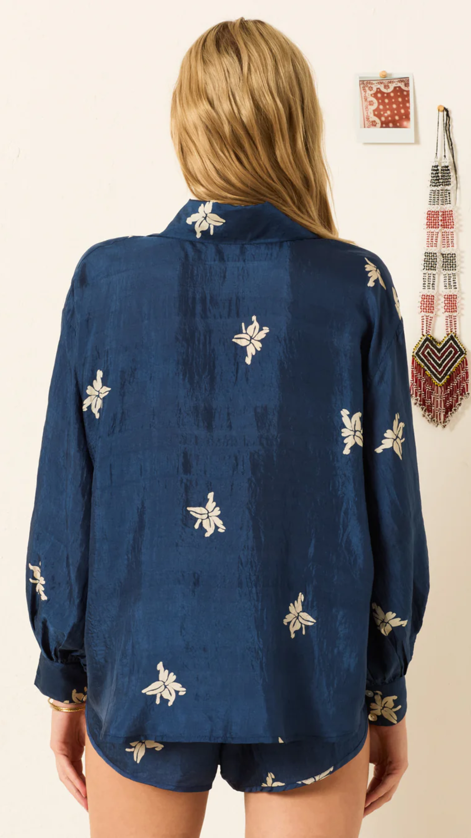 Alix of Bohemia Emery Pacific Jasmine Shirt in Blue Pacifica