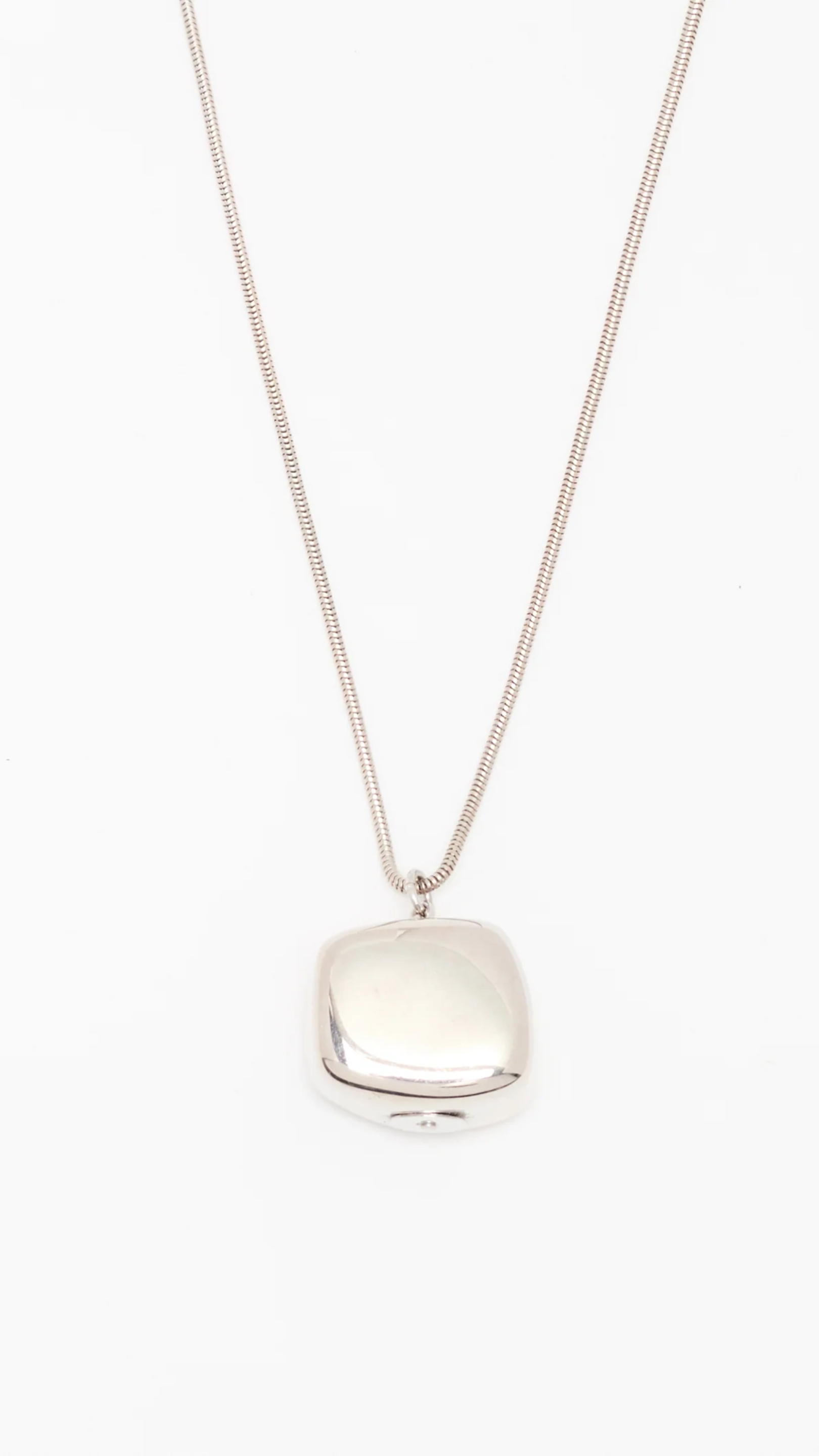 Plan C Coulisse Stone Pendant Necklace in Silver