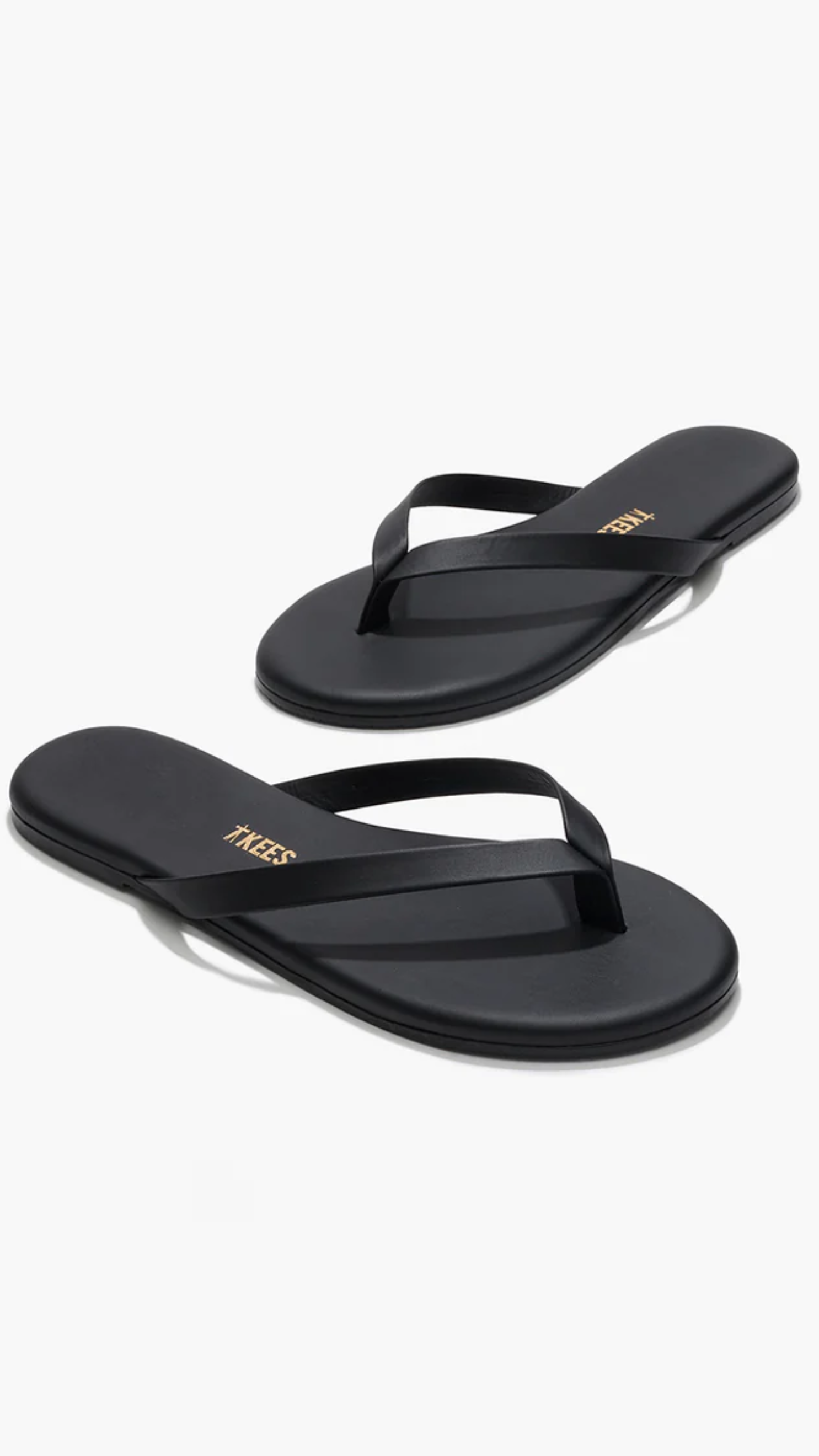 Tkees Boyfriend Leather Flip Flops in Taro Black