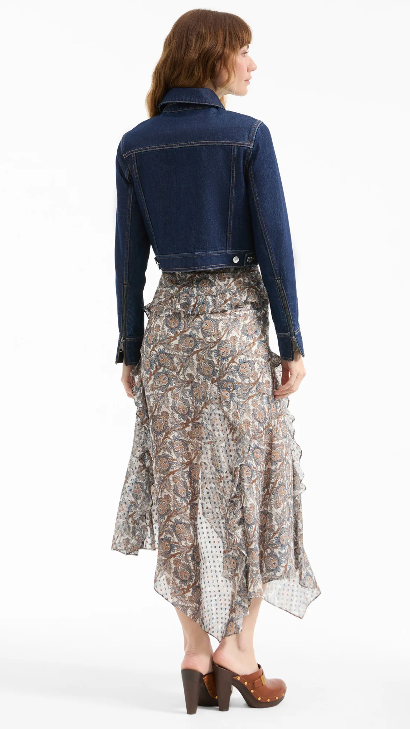 Veronica Beard Patty Cropped Denim Jacket in Indigo Rinse