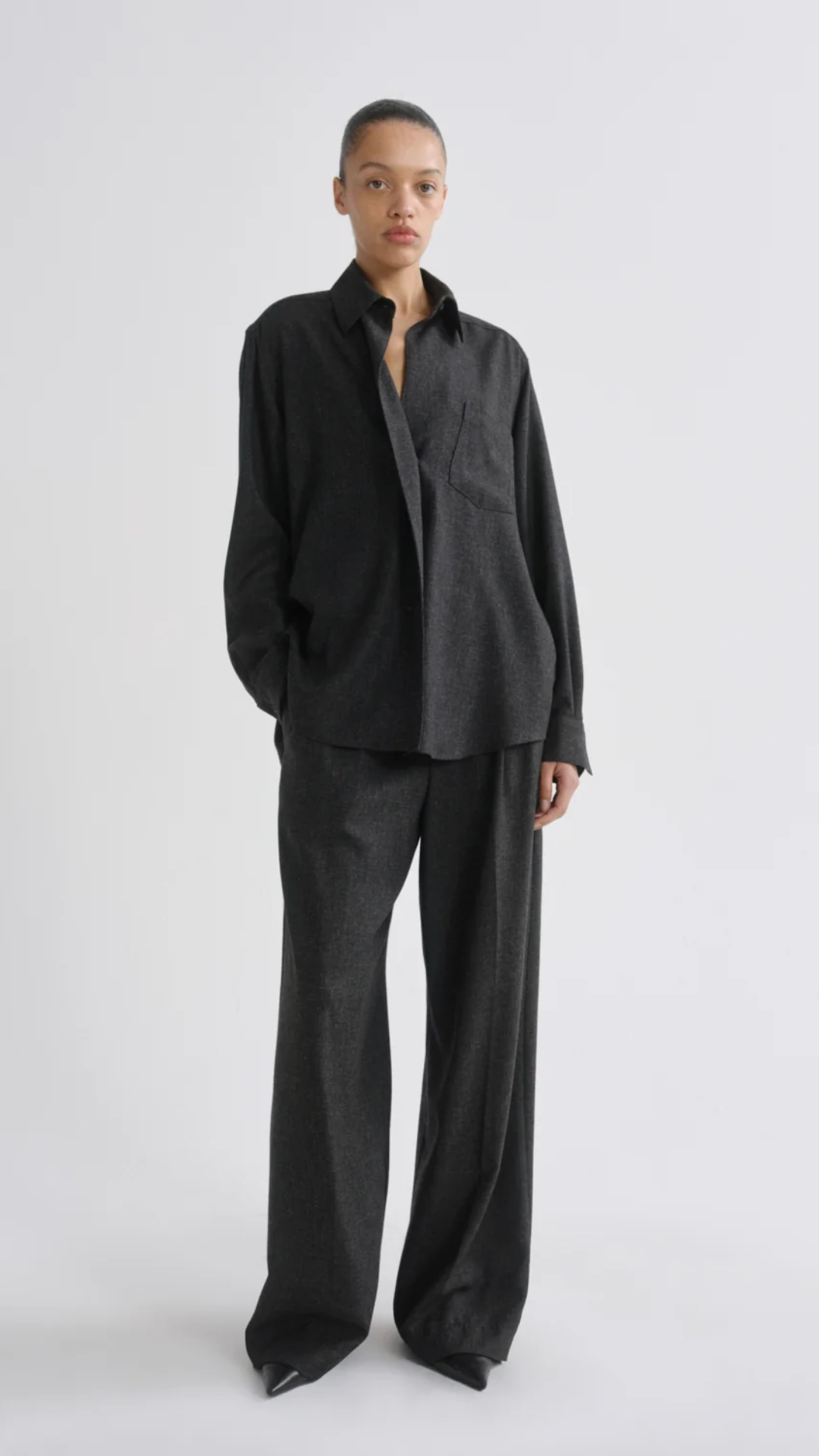 Agolde Aris Shirt in Charcoal Heather