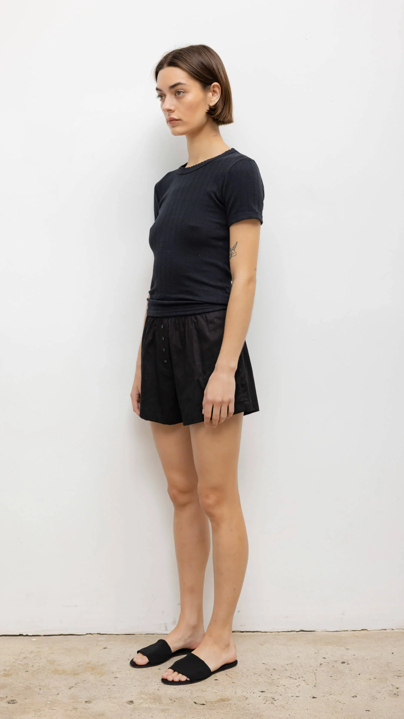 LESET Pointelle Slim Fit Tee